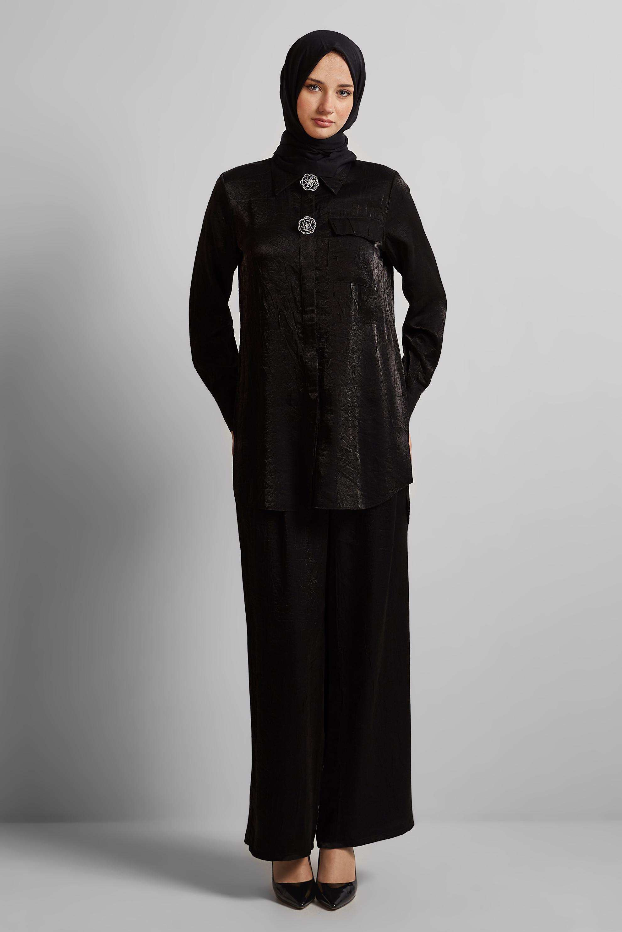 Vêtements hijab NOIR COSTUME PANTALON 45583