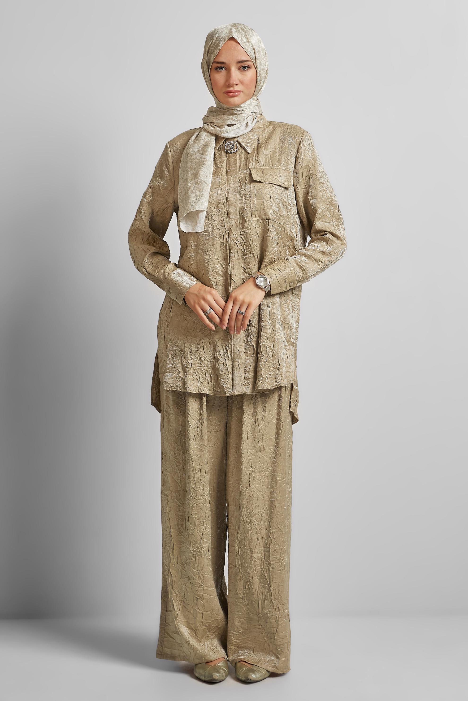 Vêtements hijab BEIGE COSTUME PANTALON 45583