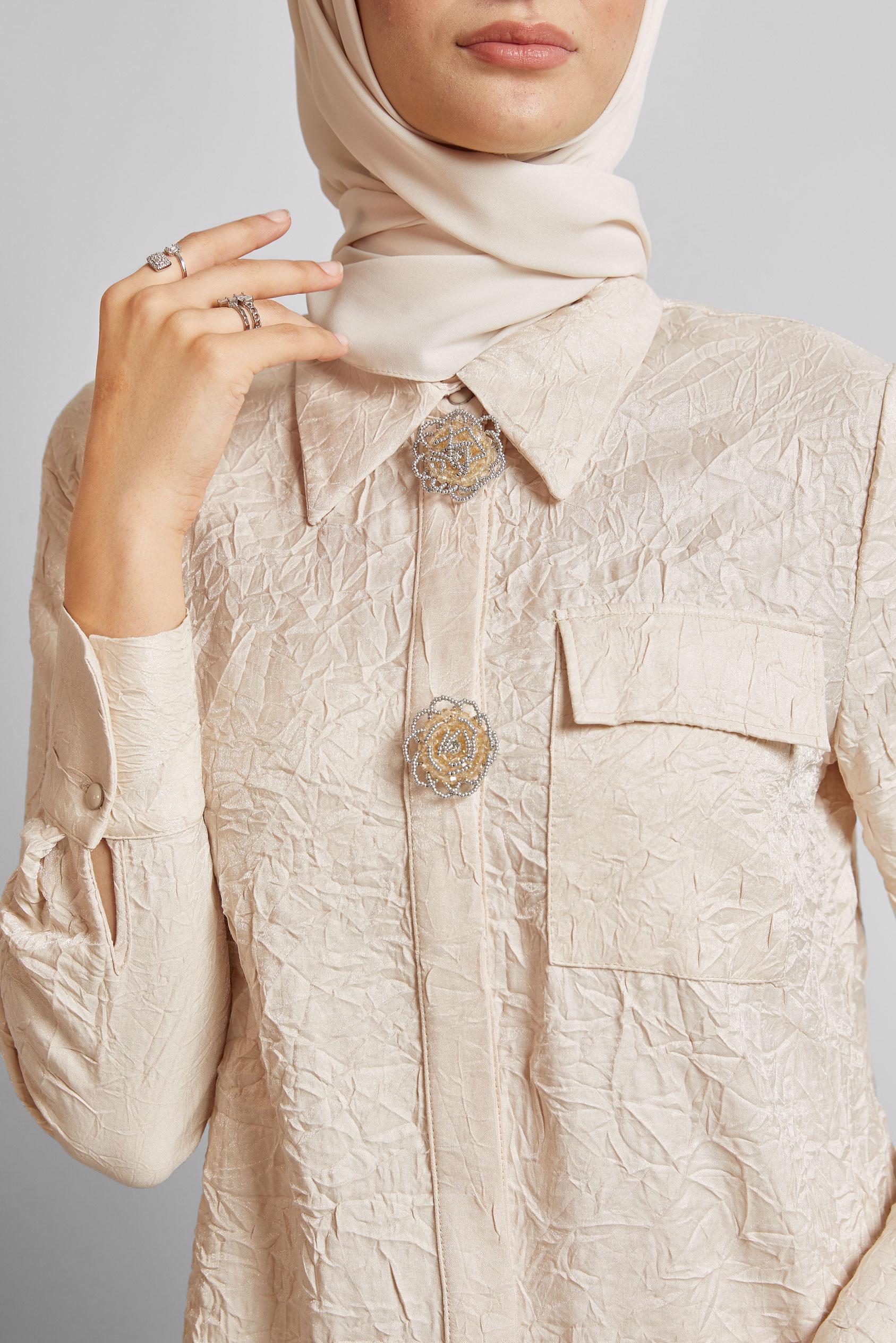 Hijab clothing BEIGE PANTS SUIT 45583