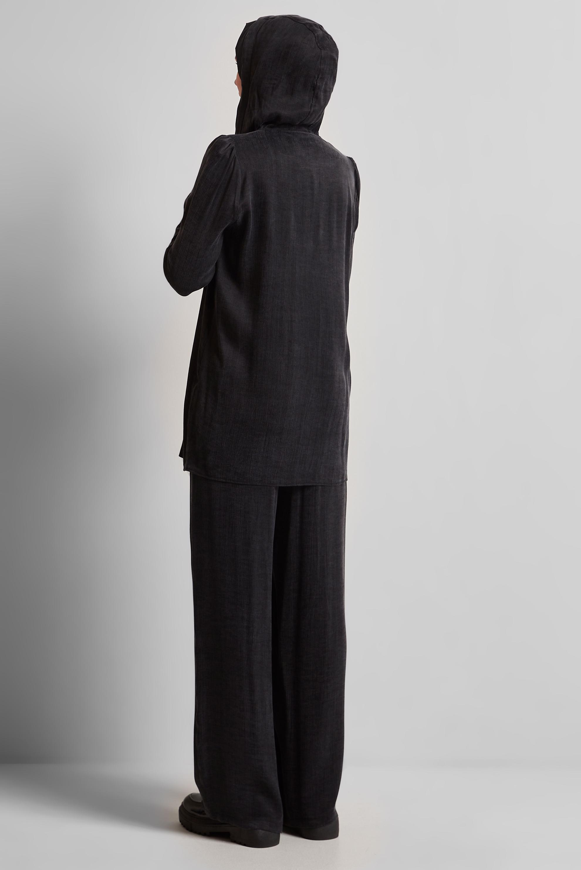 Tesettür giyim SİYAH KAPÜŞONLU PANTOLONLU TAKIM 45585