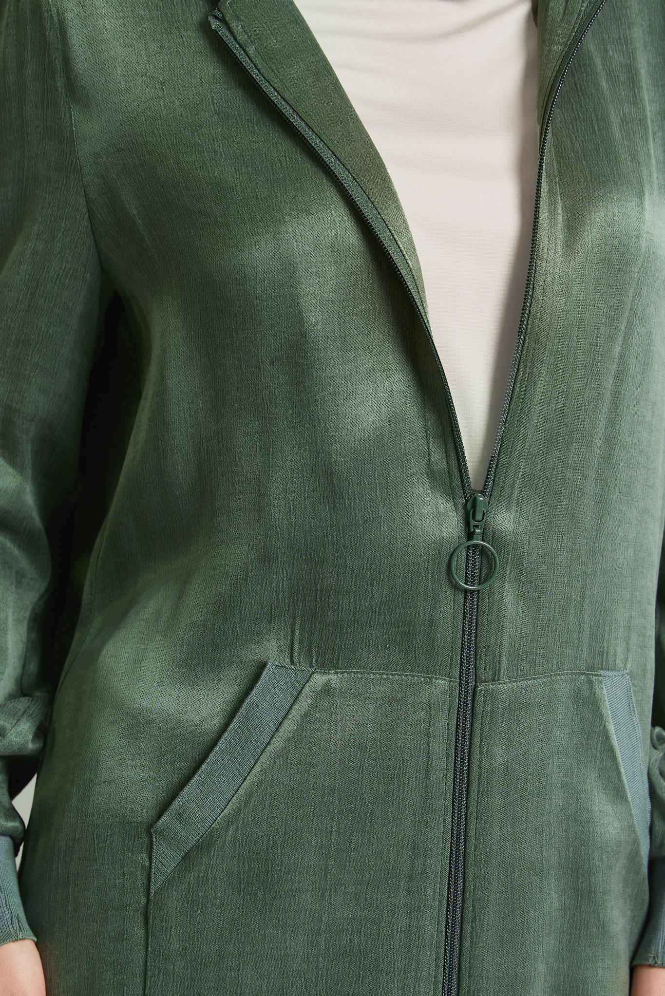 Tesettür giyim YEŞİL KAPÜŞONLU PANTOLONLU TAKIM 45585