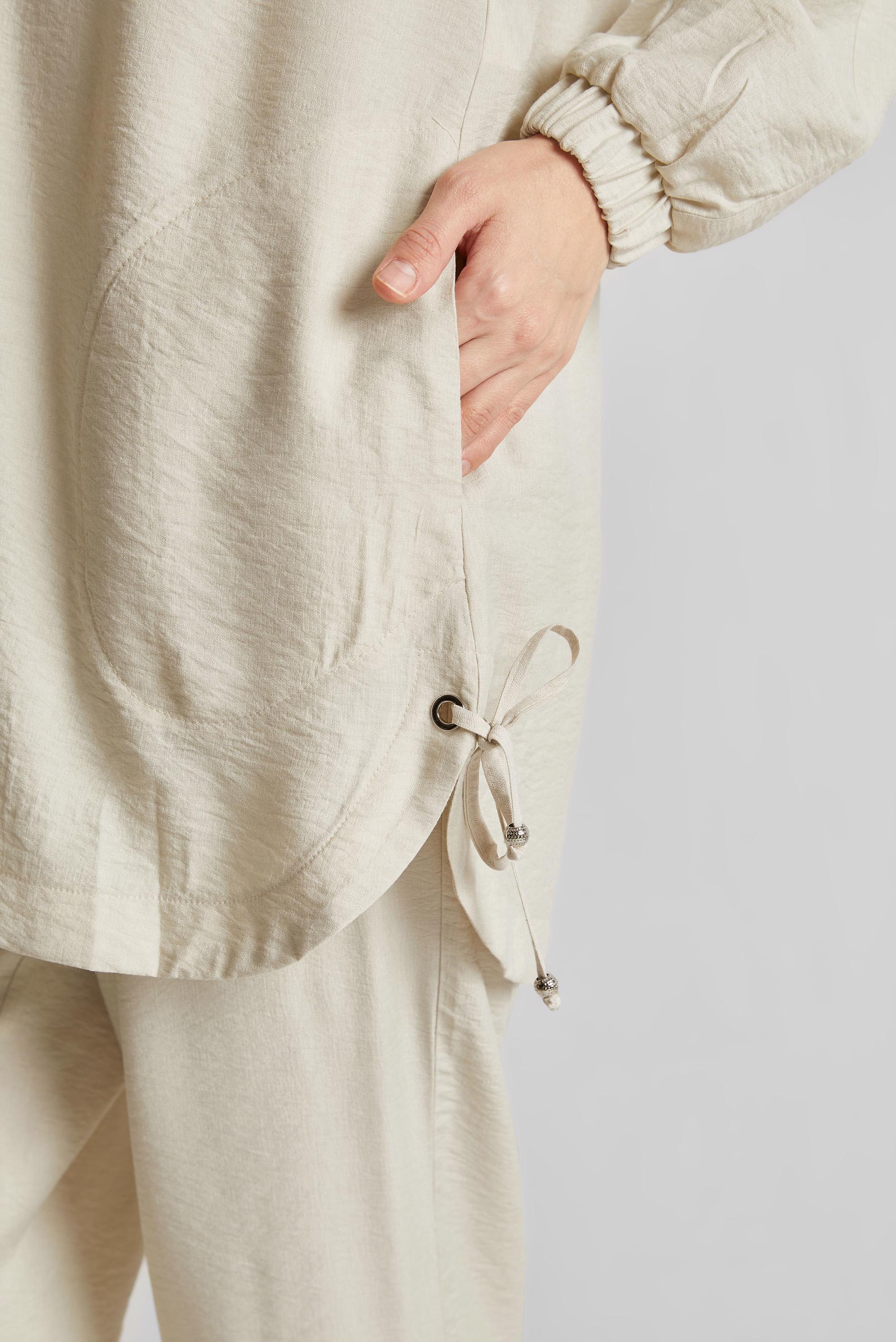 Tesettür giyim BEJ KAPÜŞONLU PANTOLONLU TAKIM 45608