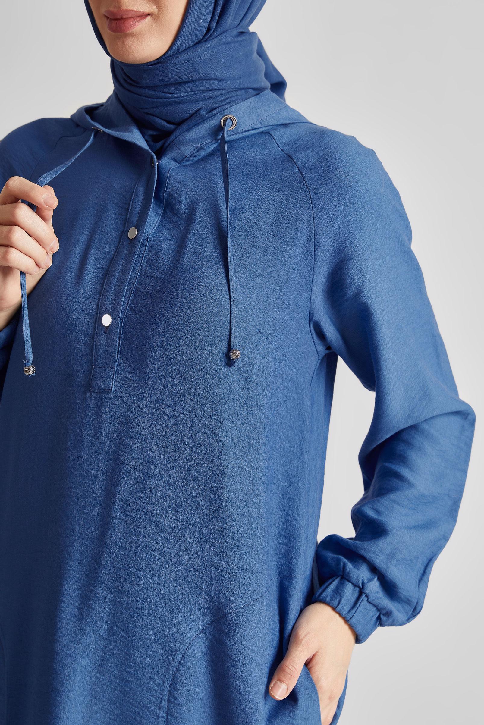 Tesettür giyim LACİVERT KAPÜŞONLU PANTOLONLU TAKIM 45608