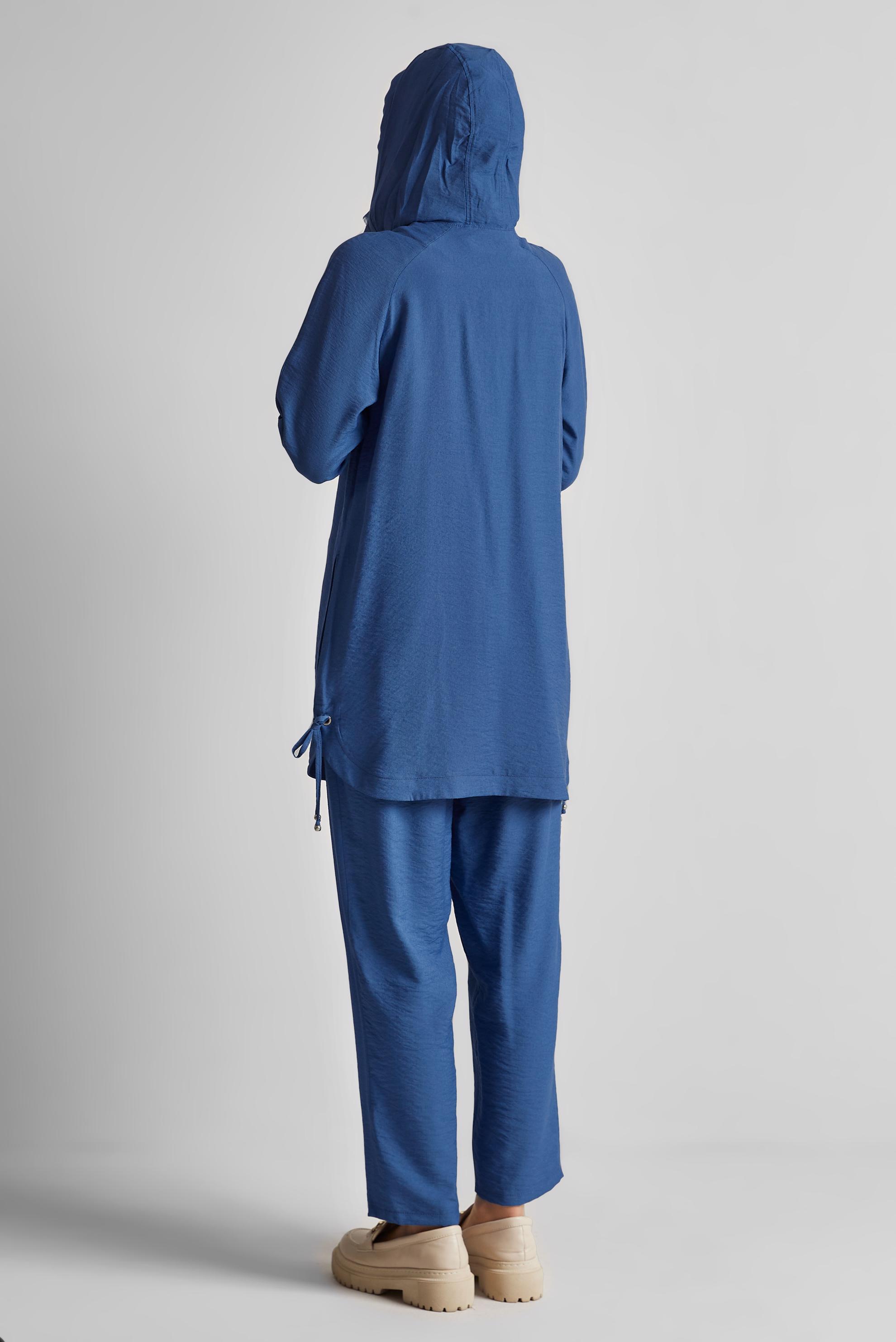 Tesettür giyim LACİVERT KAPÜŞONLU PANTOLONLU TAKIM 45608