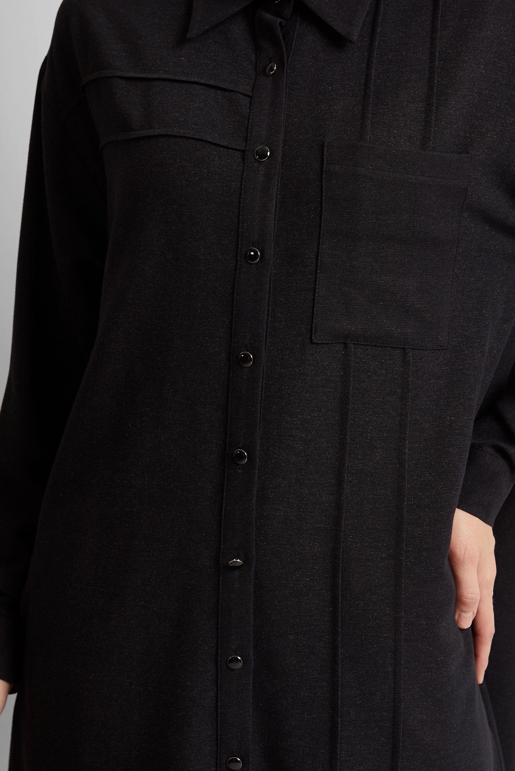 Tesettür giyim SİYAH PANTOLONLU VİSKON KETEN TAKIM 45613