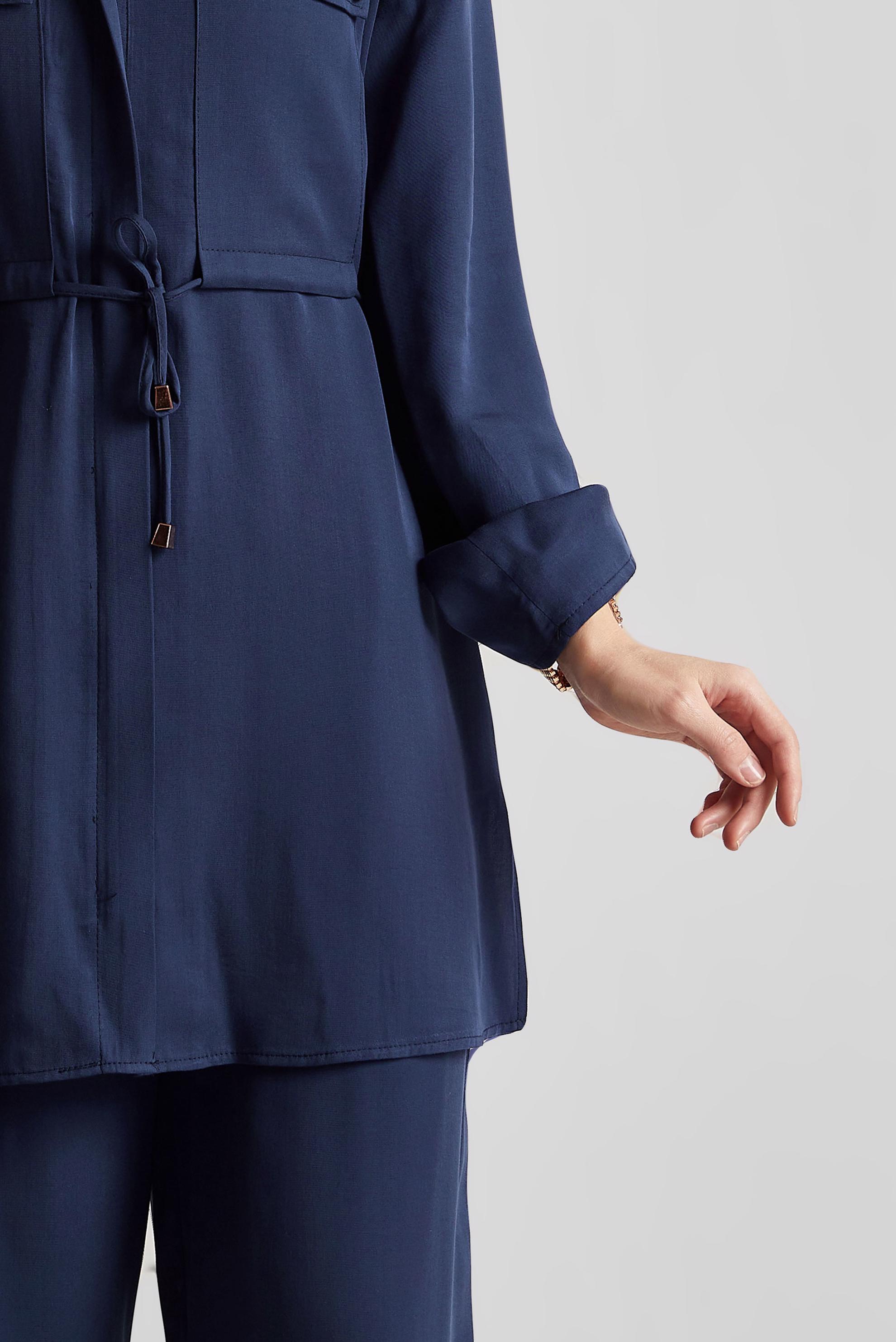 Tesettür giyim LACİVERT BAĞCIKLI PANTOLONLU TAKIM 45642