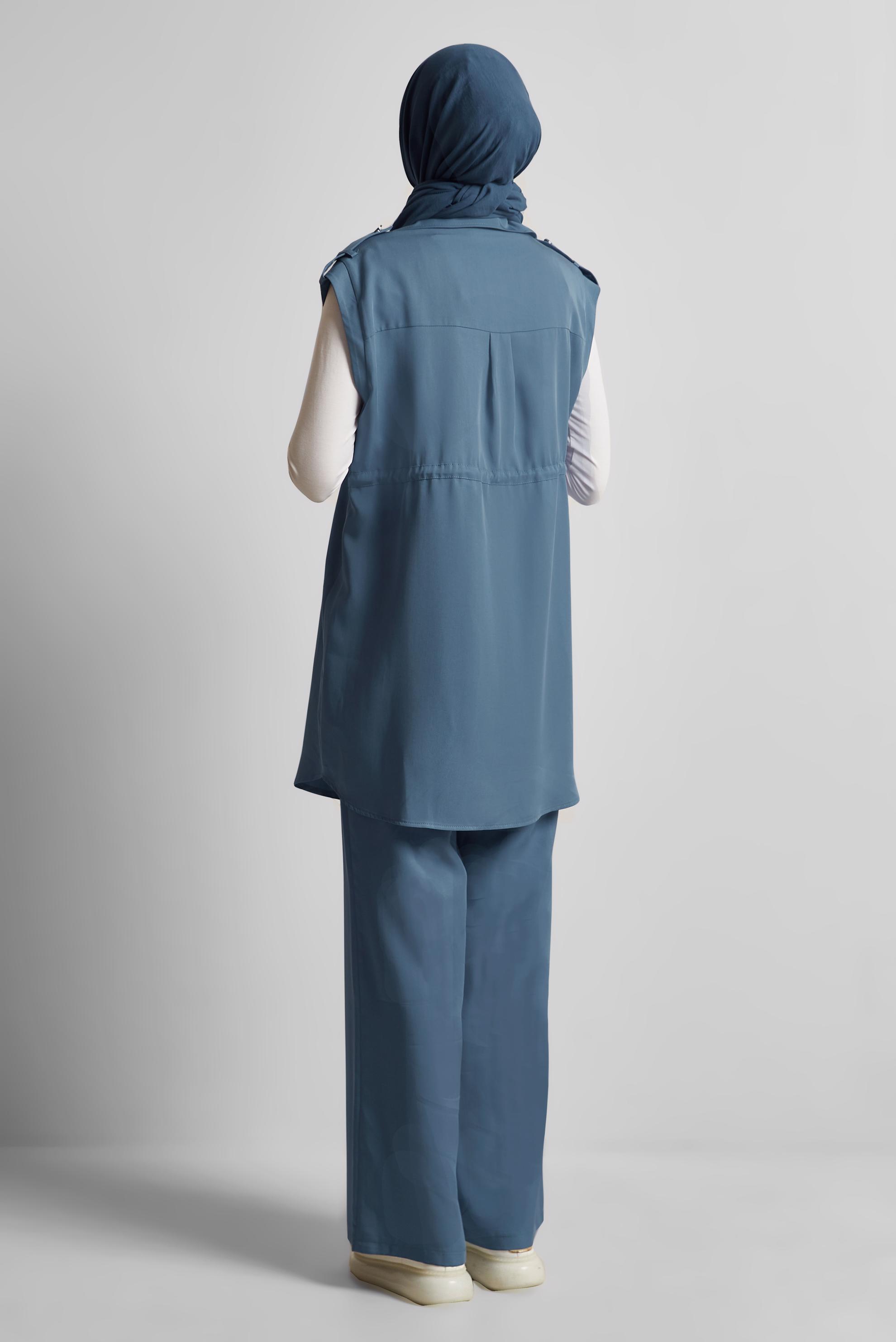 Vêtements hijab BLEU MARINE COSTUME PANTALON TROIS PIÈCES 45643