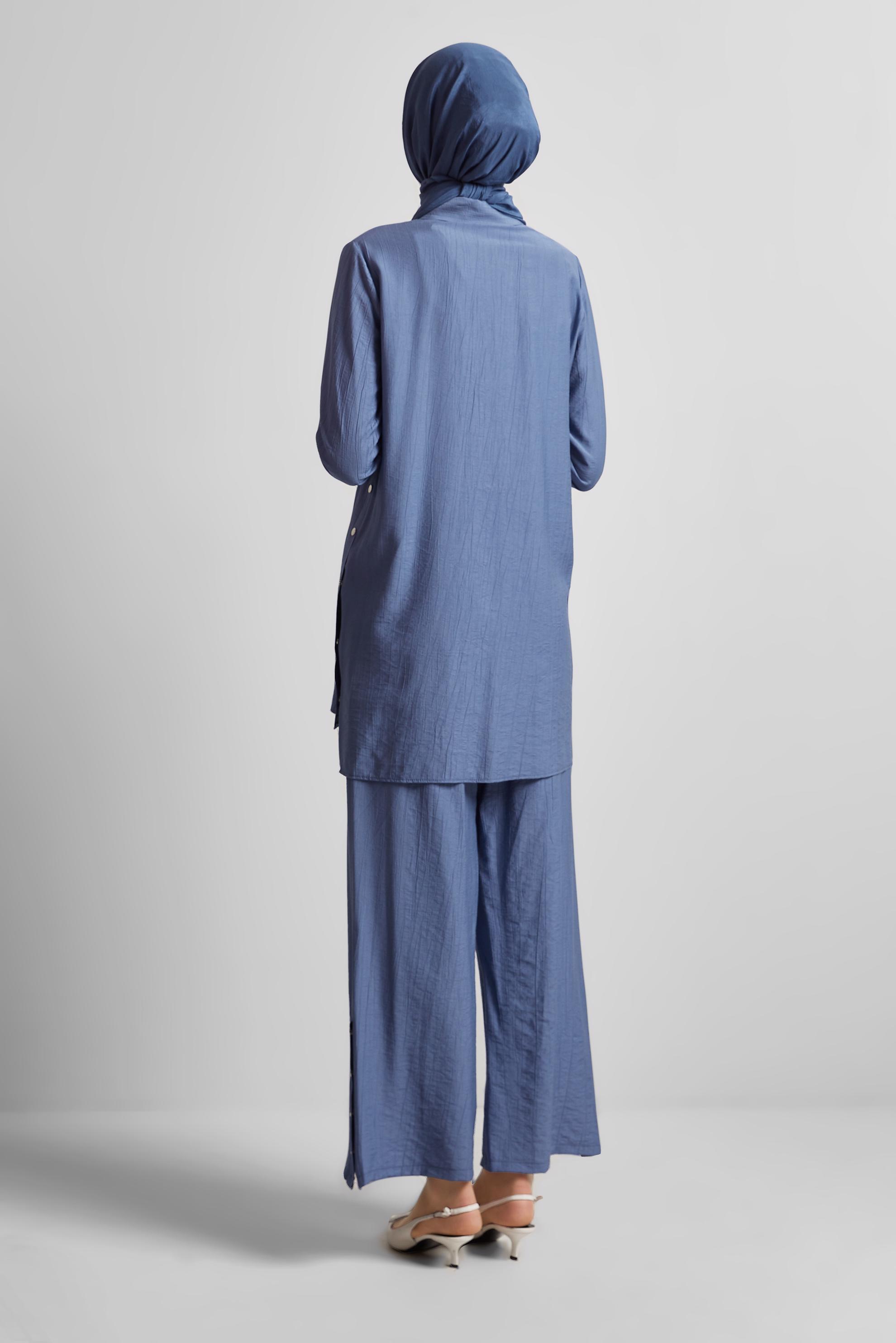 Tesettür giyim LACİVERT ÇITÇITLI PANTOLONLU TAKIM 45678