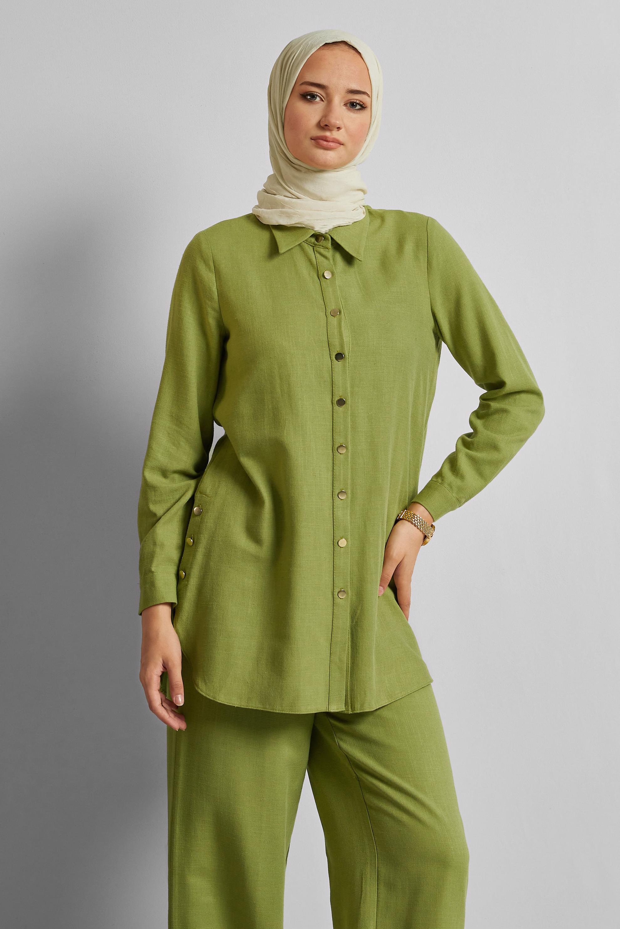 Vêtements hijab VERT COSTUME PANTALON EN VISCOSE 45688