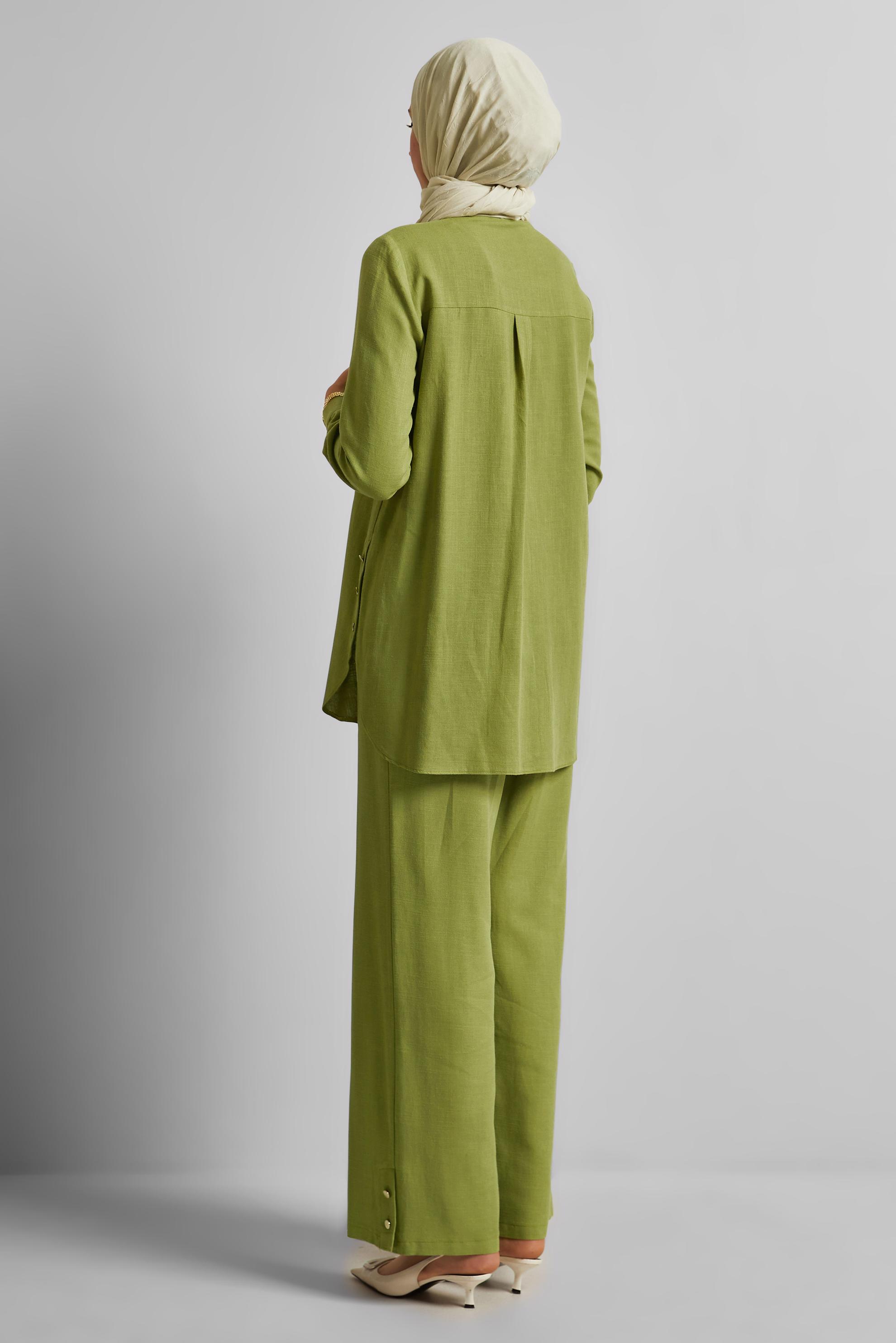 Vêtements hijab VERT COSTUME PANTALON EN VISCOSE 45688