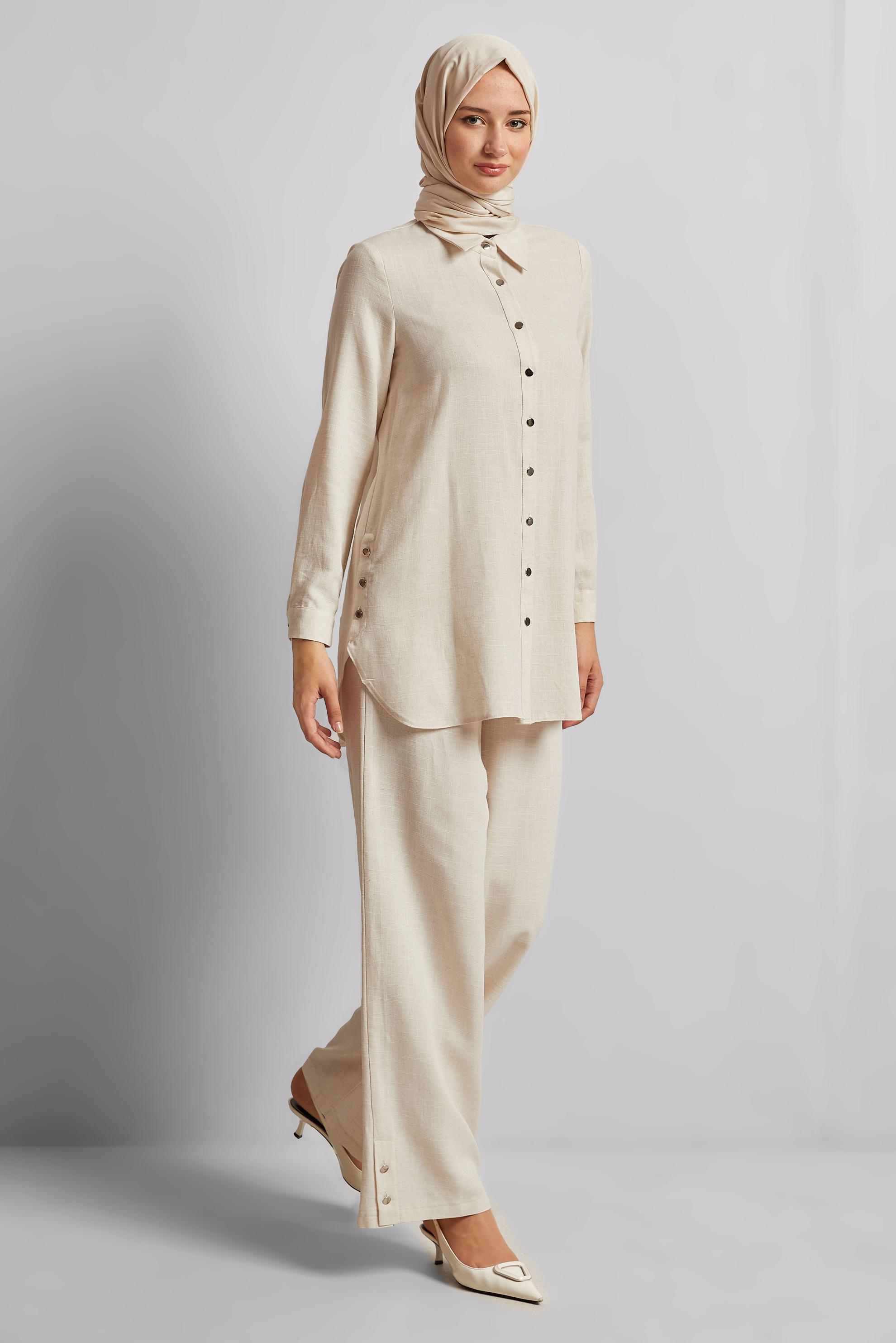 Vêtements hijab ÉCRUE COSTUME PANTALON EN VISCOSE 45688