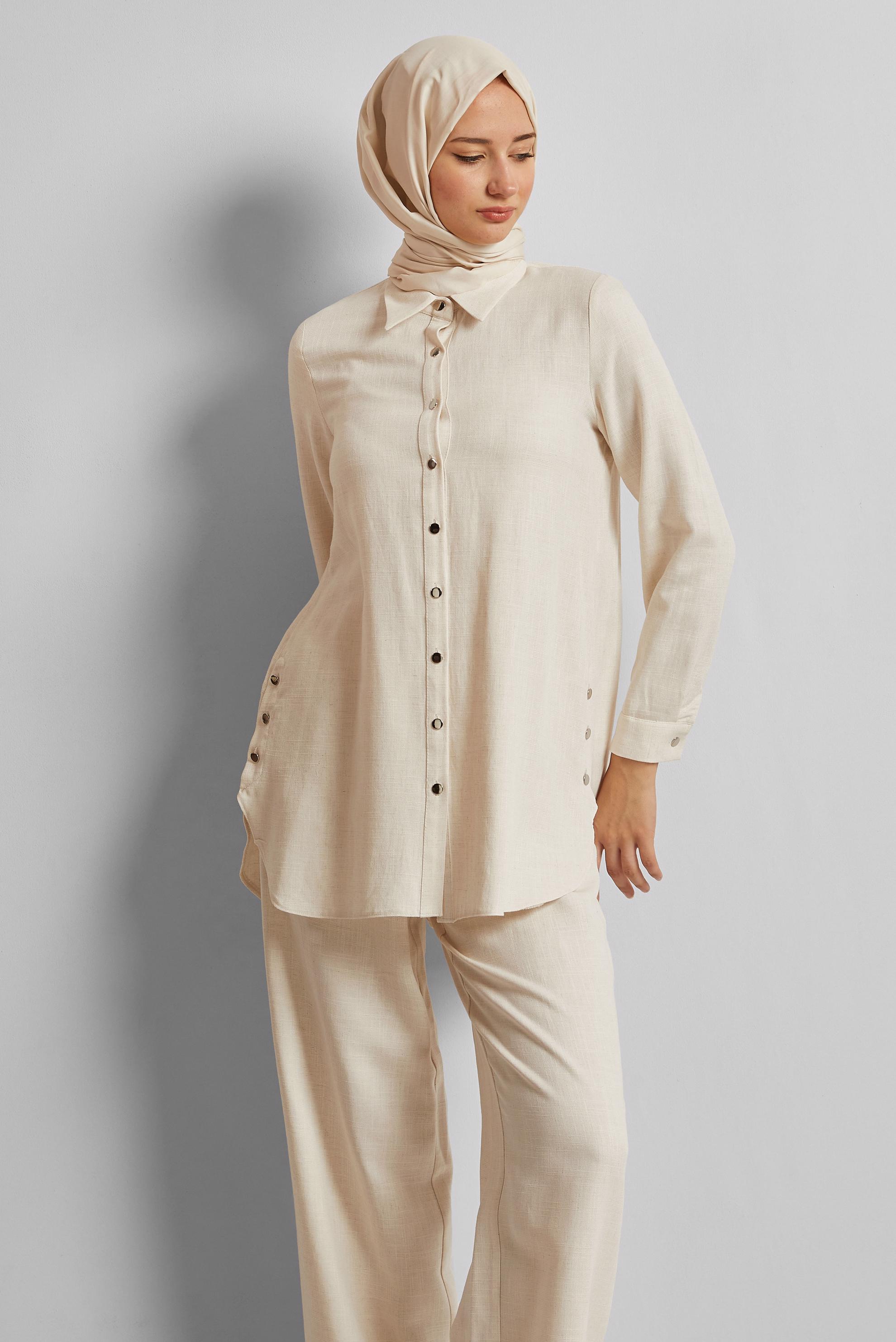 Vêtements hijab ÉCRUE COSTUME PANTALON EN VISCOSE 45688