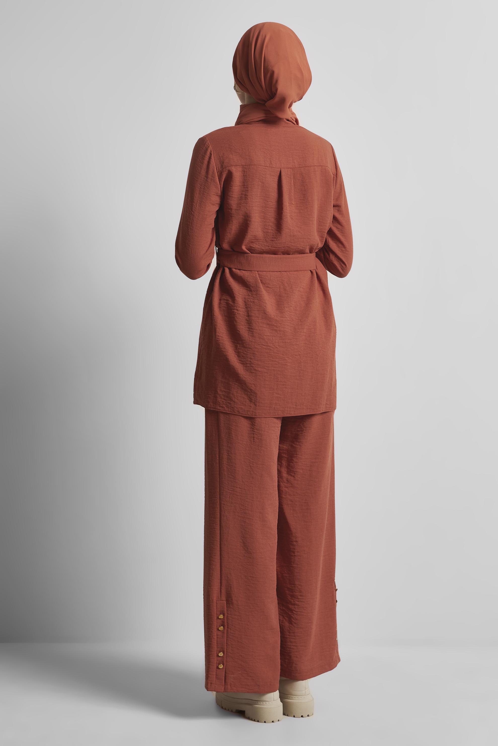 Vêtements hijab ORANGE COSTUME PANTALON CEINTURÉ 45705