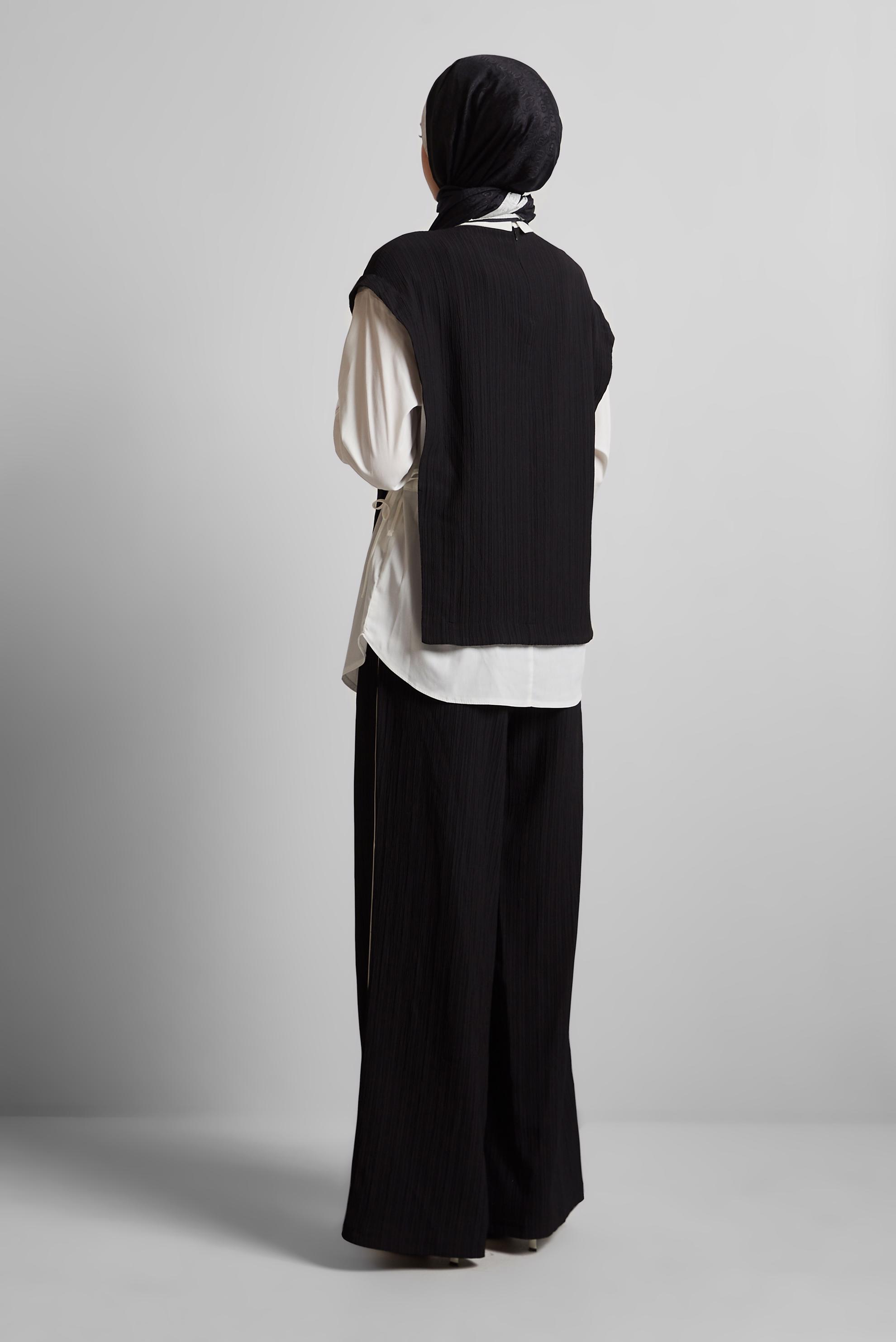 Hijab clothing BLACK SHIRT COLLAR PANTS SUIT 45754