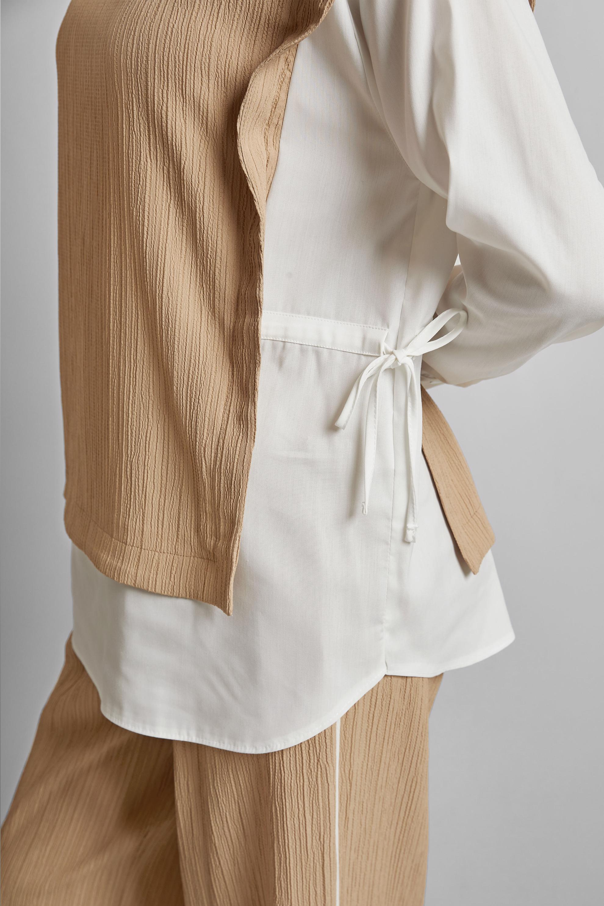 Vêtements hijab BRUN COSTUME PANTALON COL CHEMISE 45754