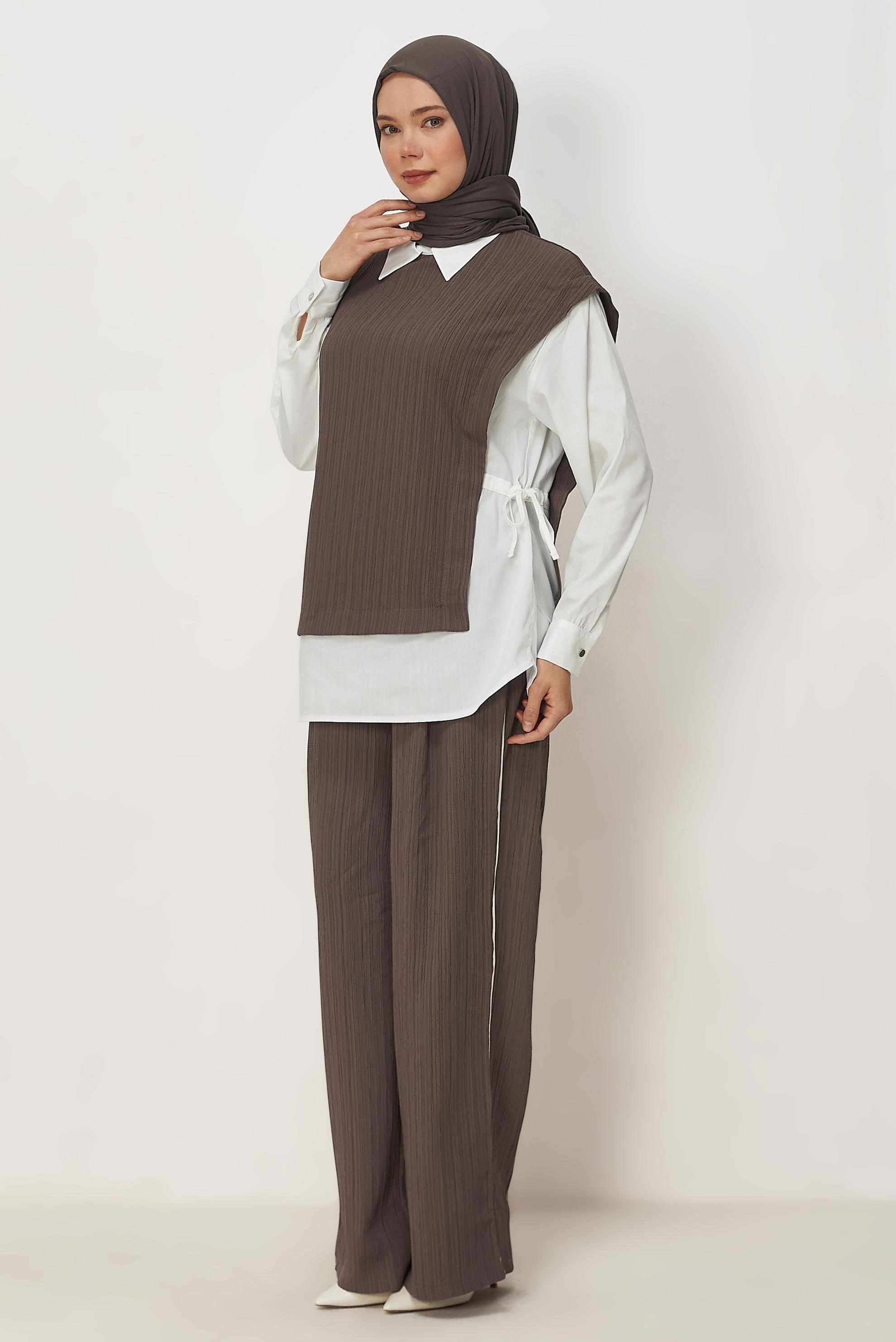 Vêtements hijab VISON ENSEMBLE PANTALON COL CHEMISE 45754