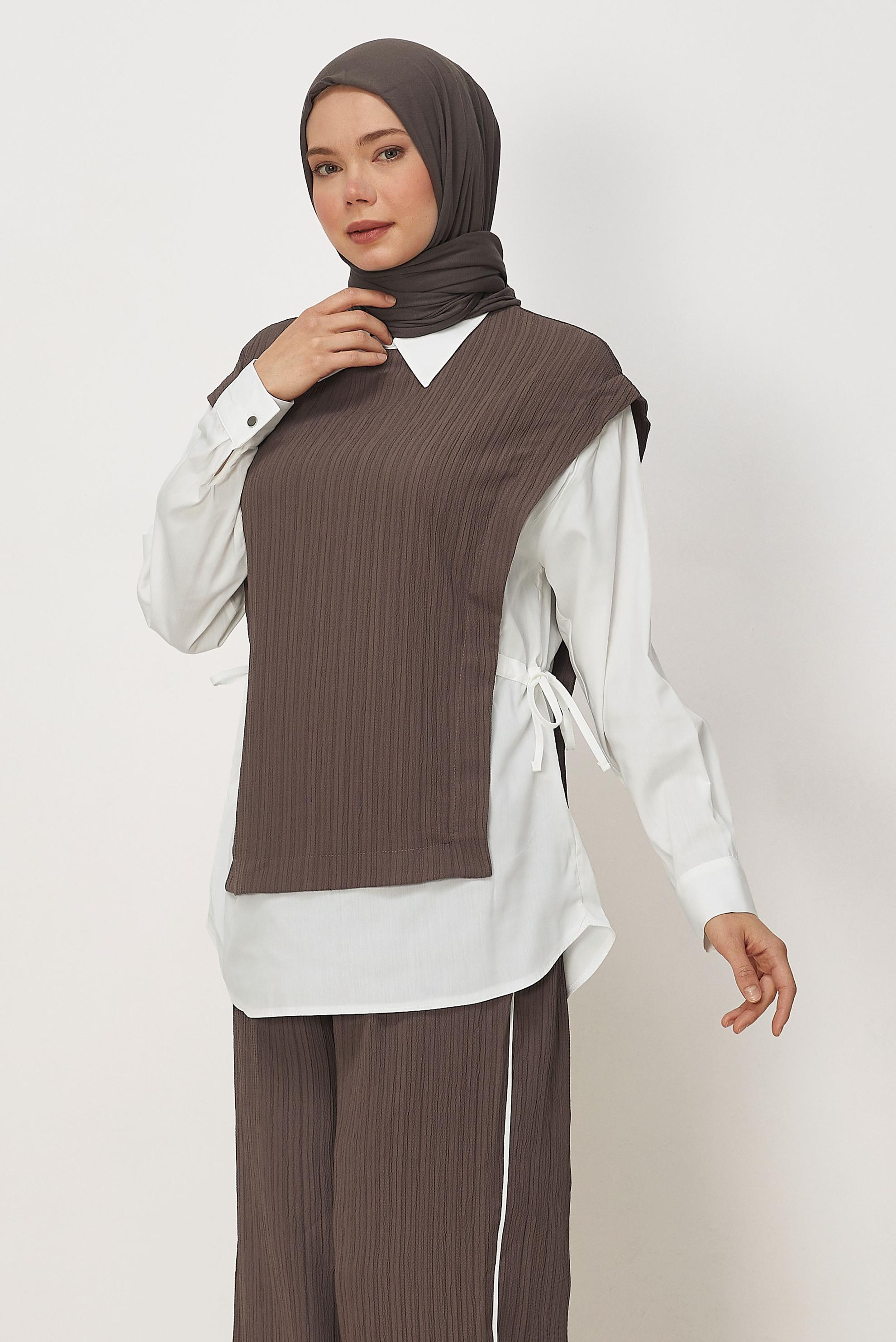 Vêtements hijab VISON ENSEMBLE PANTALON COL CHEMISE 45754