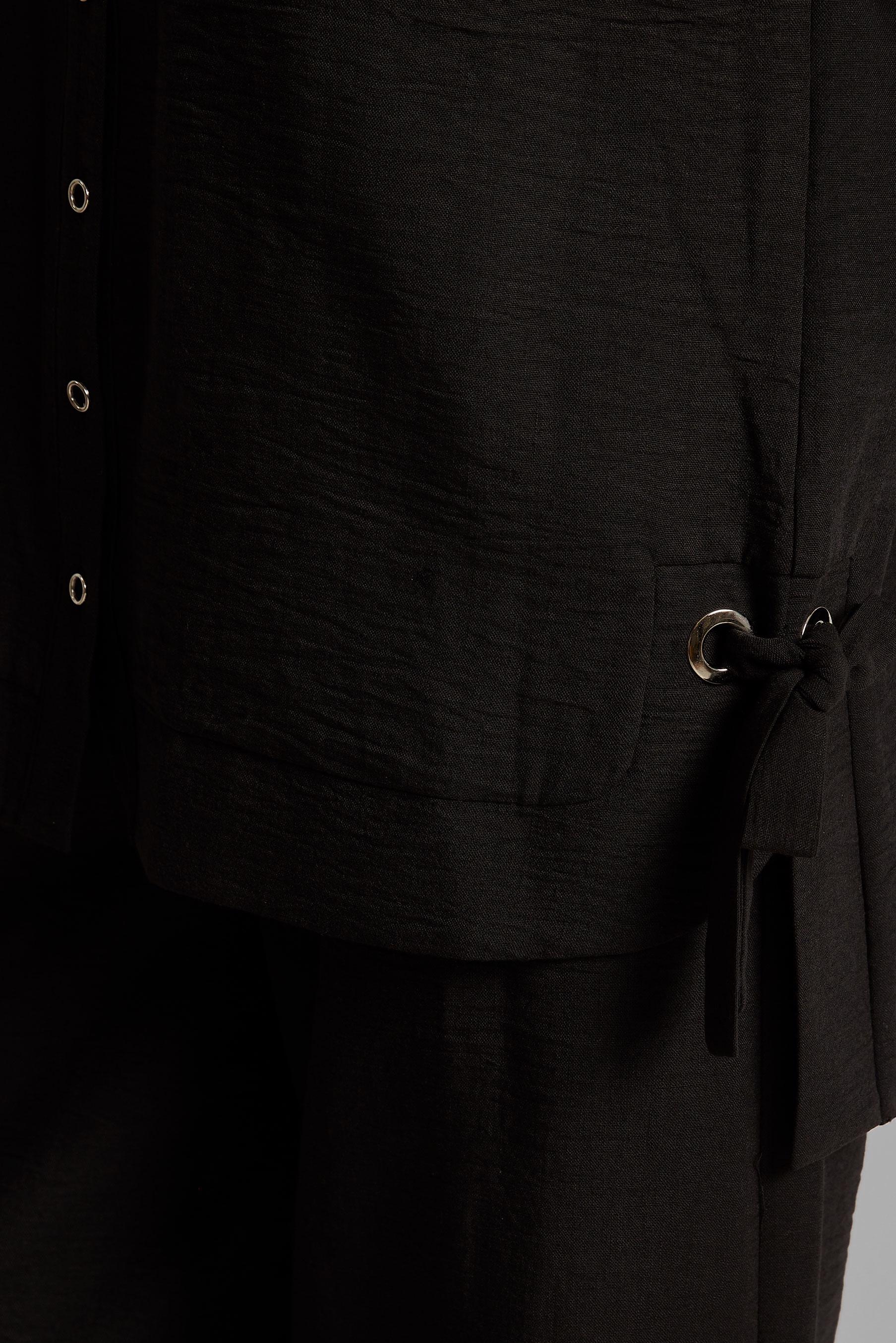 Tesettür giyim SİYAH BAĞLAMA DETAYLI PANTOLONLU TAKIM 45775