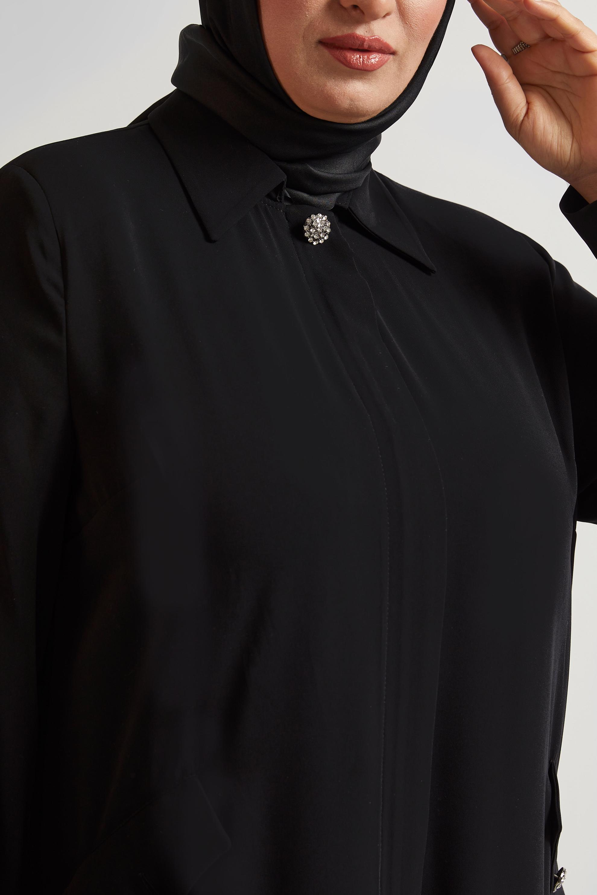 Tesettür giyim SİYAH BÜYÜK BEDEN UZUN TUNİK 20554