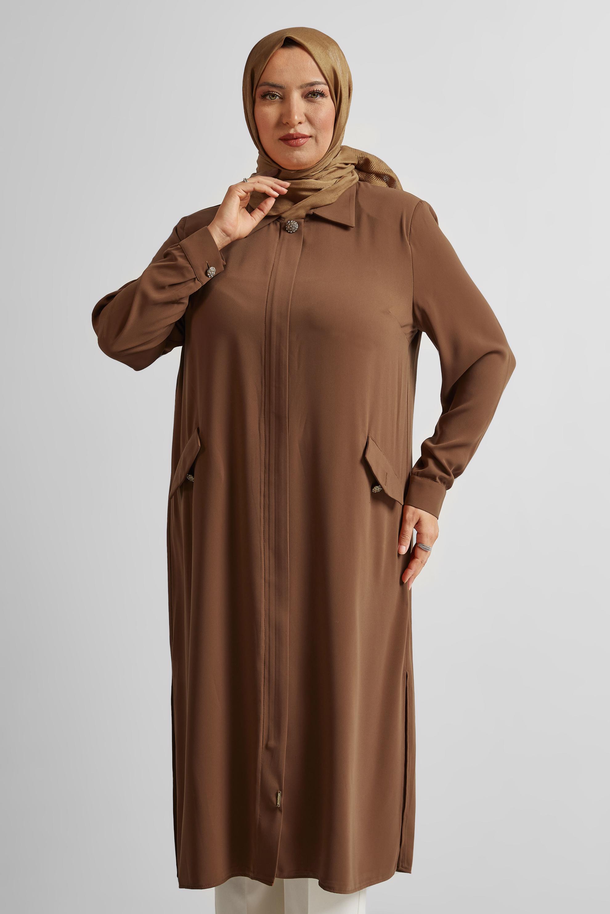 Vêtements hijab BRUN TUNIQUE LONGUE 20554