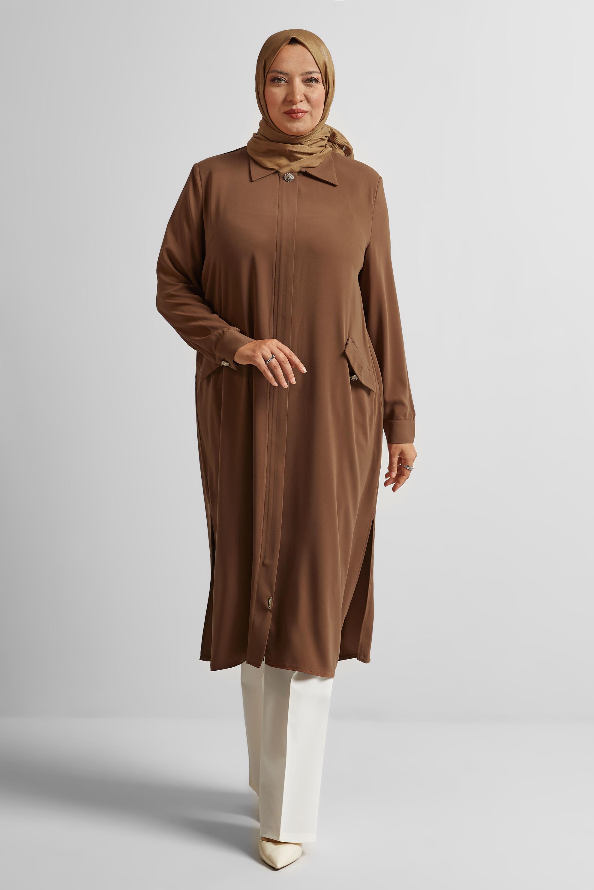 Vêtements hijab BRUN TUNIQUE LONGUE 20554