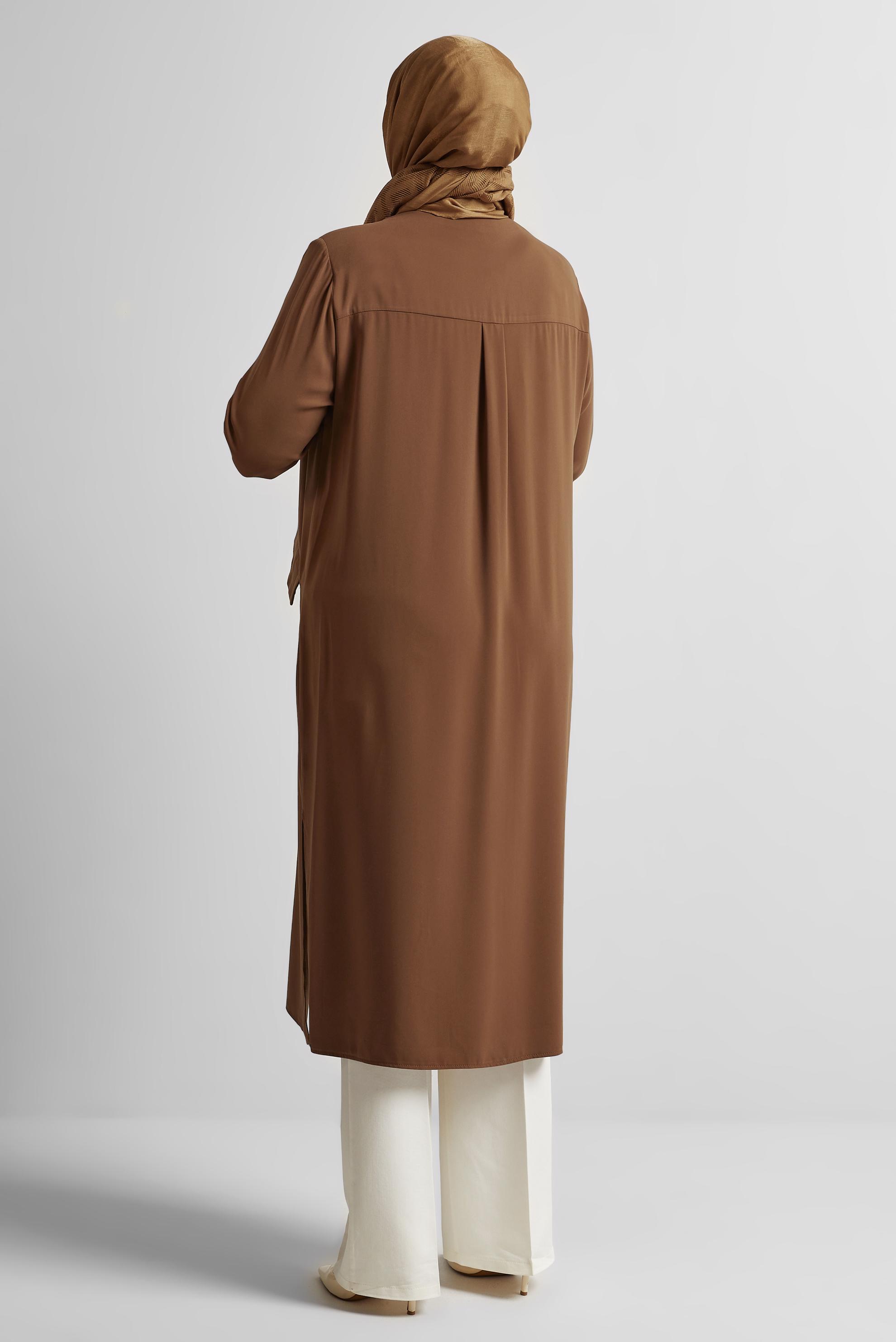 Vêtements hijab BRUN TUNIQUE LONGUE 20554