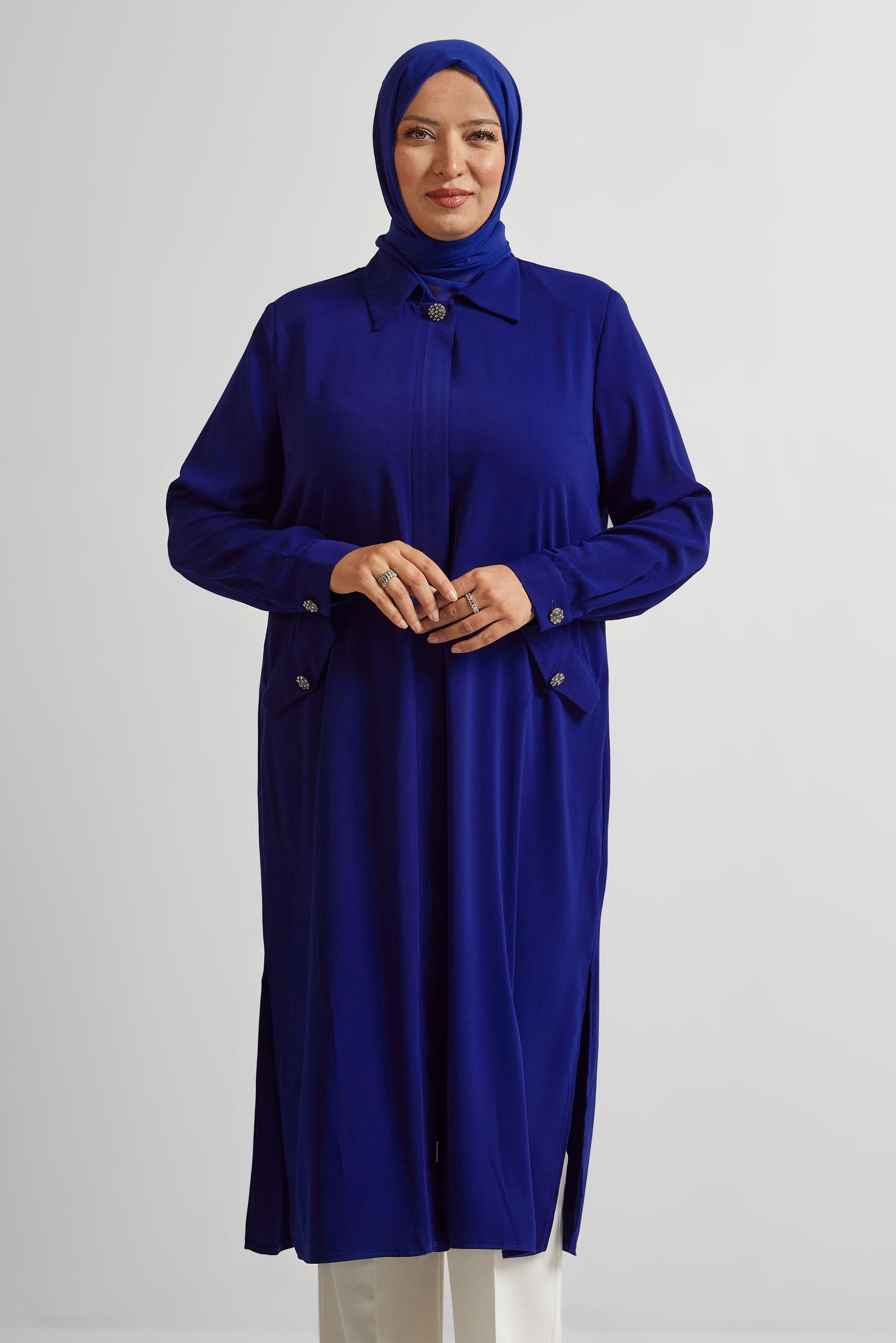 Vêtements hijab BLEU TUNIQUE LONGUE 20554