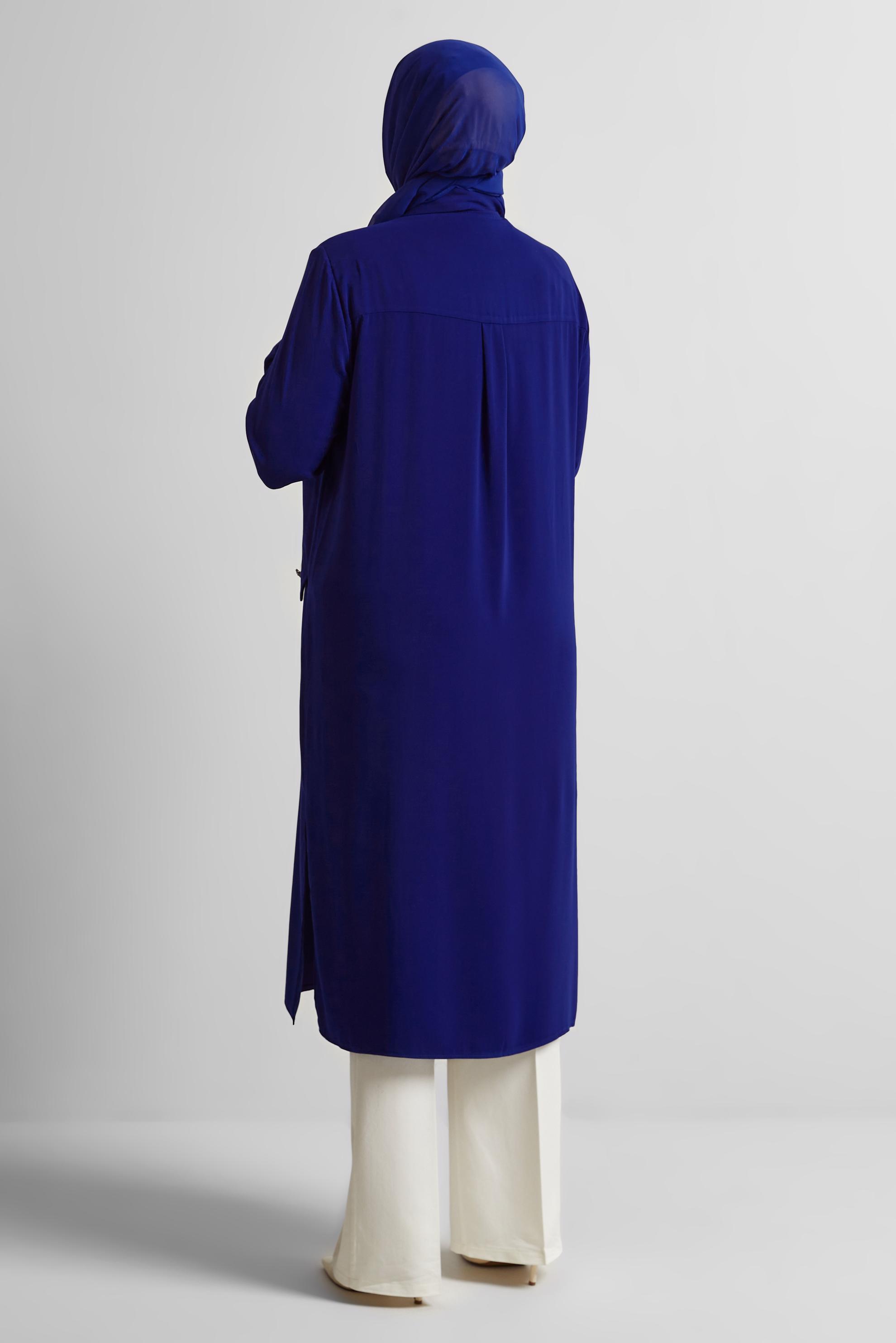 Vêtements hijab BLEU TUNIQUE LONGUE 20554