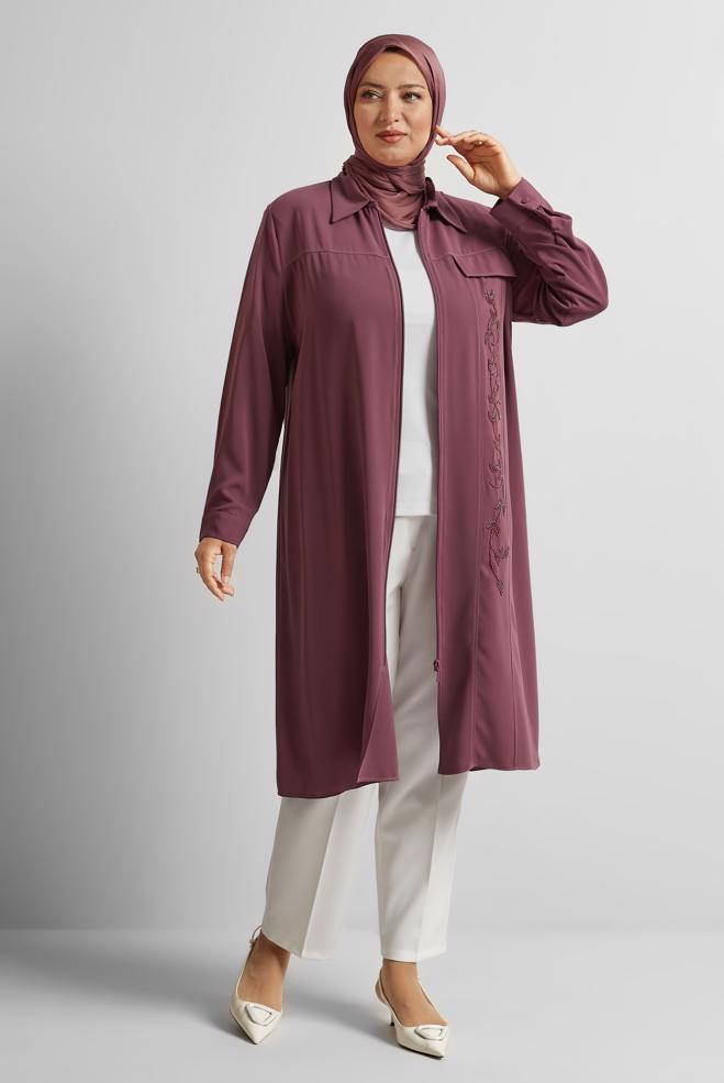 Vêtements hijab ROSE TUNIQUE BRODÉE 20556 - ALVİNA