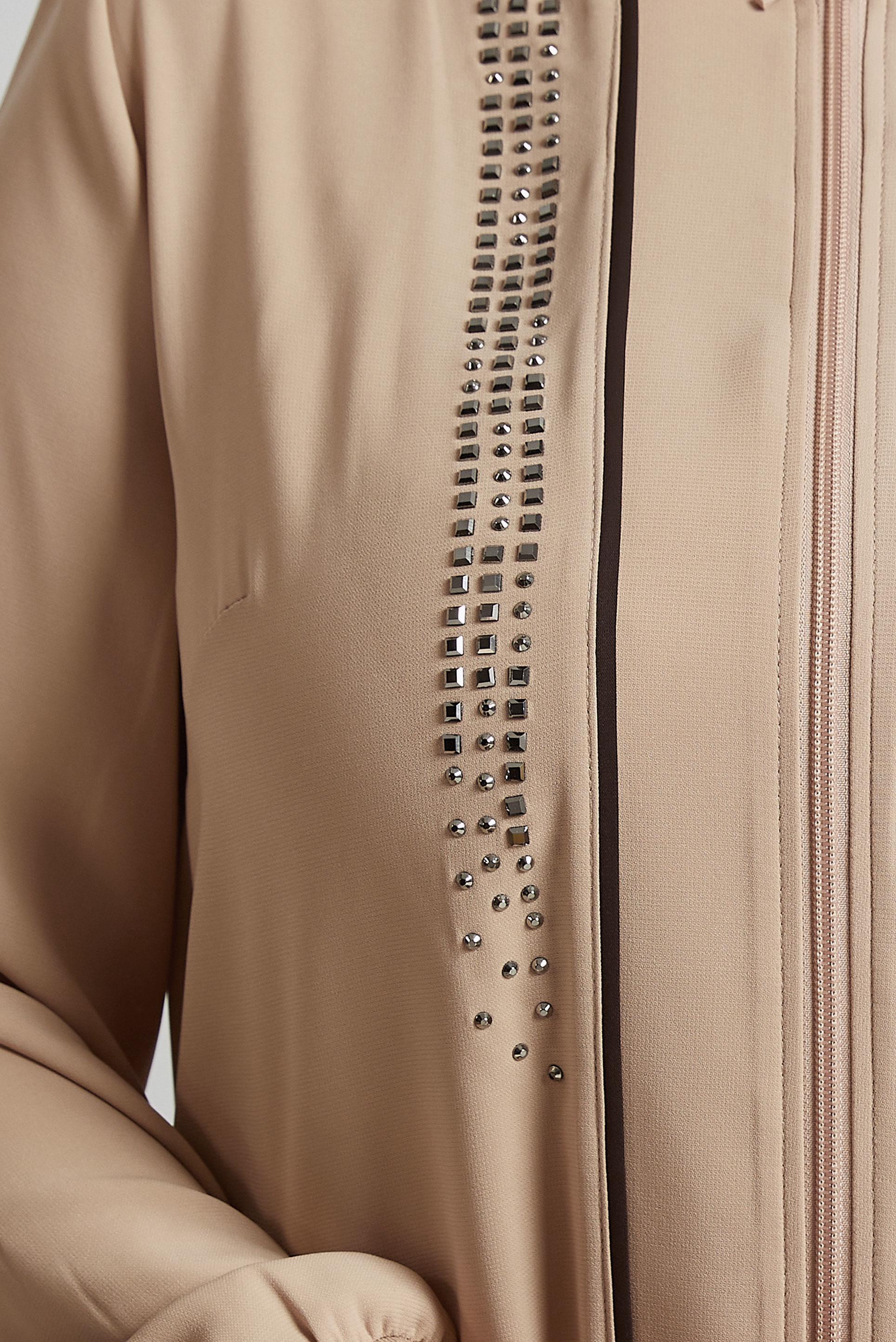 Tesettür giyim PUDRA TAŞ DETAYLI BÜYÜK BEDEN  TUNİK 20558