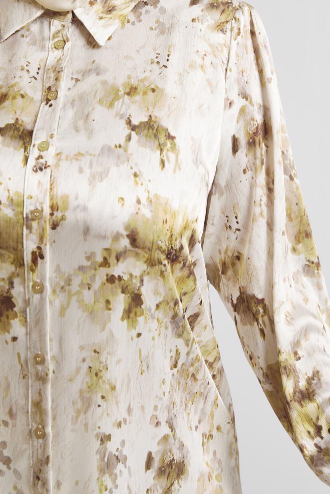 Vêtements hijab VISON TUNIQUE EN SATIN À MOTIFS 20708 - ALVİNA