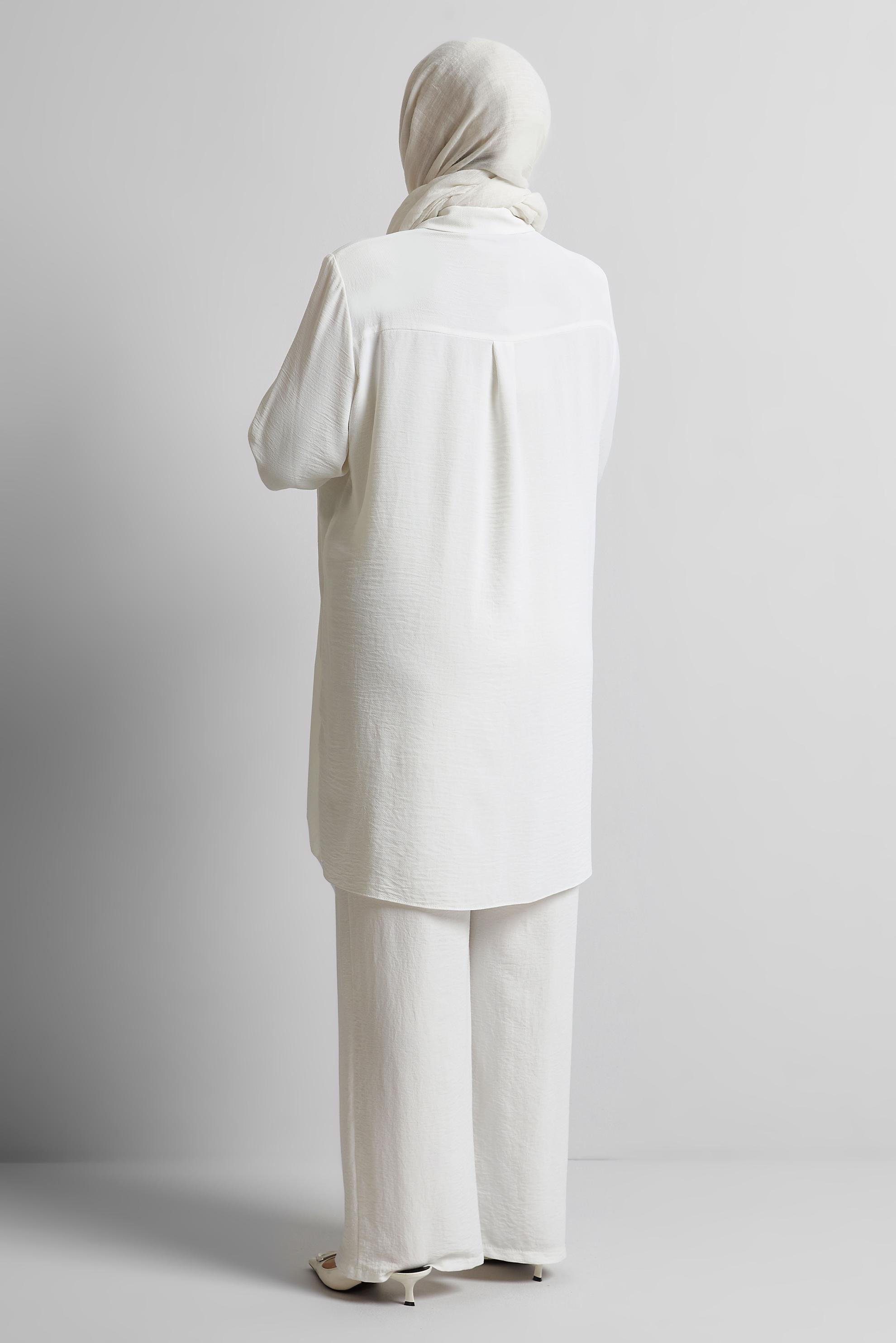 Tesettür giyim BEYAZ BÜYÜK BEDEN AEROBIN TUNİK 20710