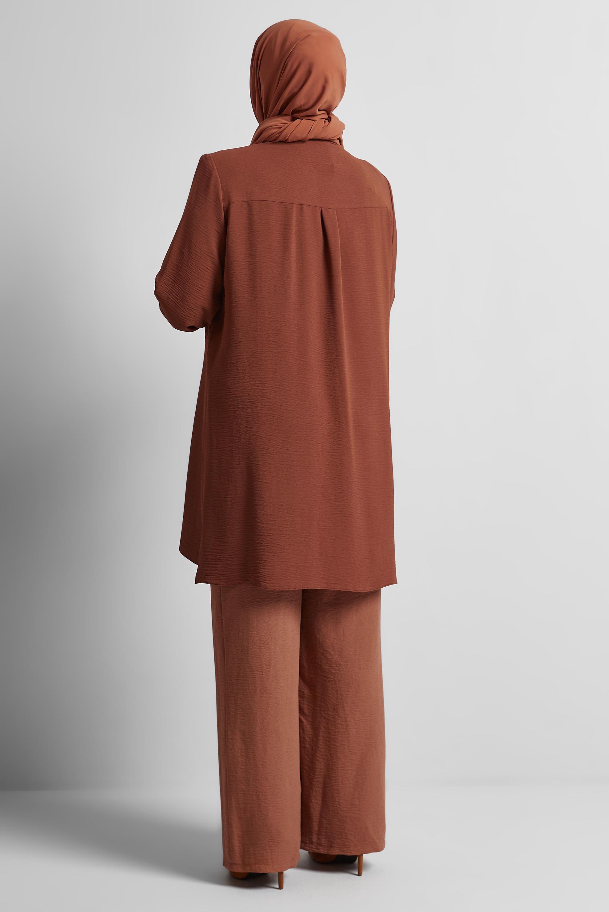 Tesettür giyim KAHVE BÜYÜK BEDEN AEROBIN TUNİK 20710