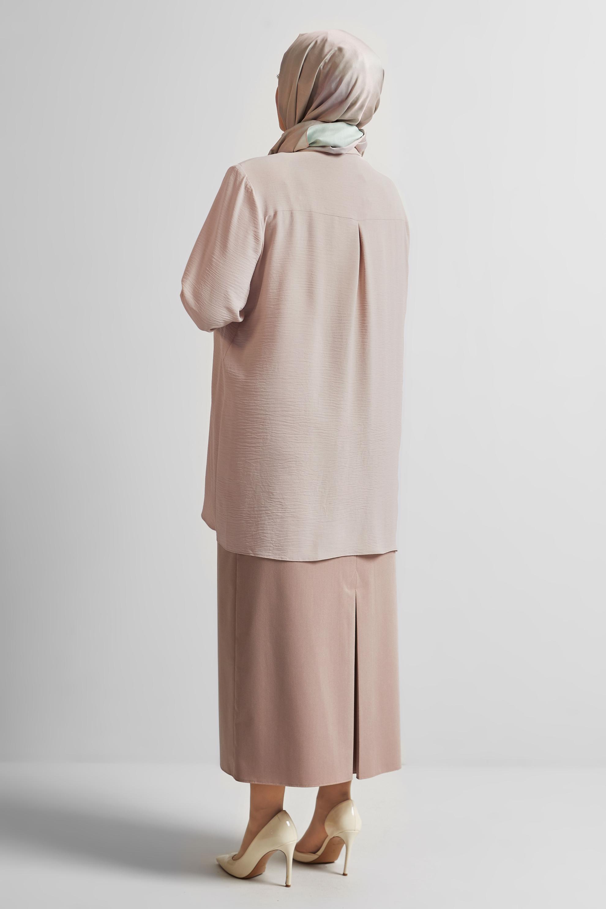 Tesettür giyim BEJ BÜYÜK BEDEN TUNİK 20711