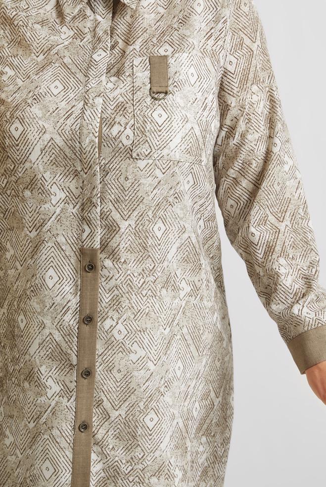 Vêtements hijab VISON TUNIQUE À MOTIFS 20739 - ALVİNA