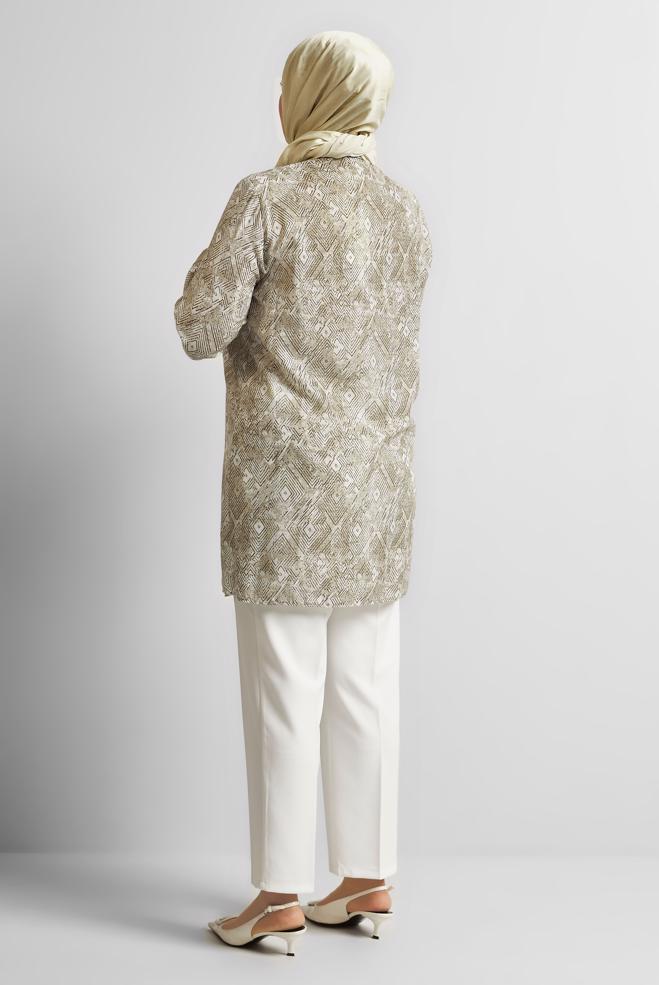 Vêtements hijab VISON TUNIQUE À MOTIFS 20739 - ALVİNA