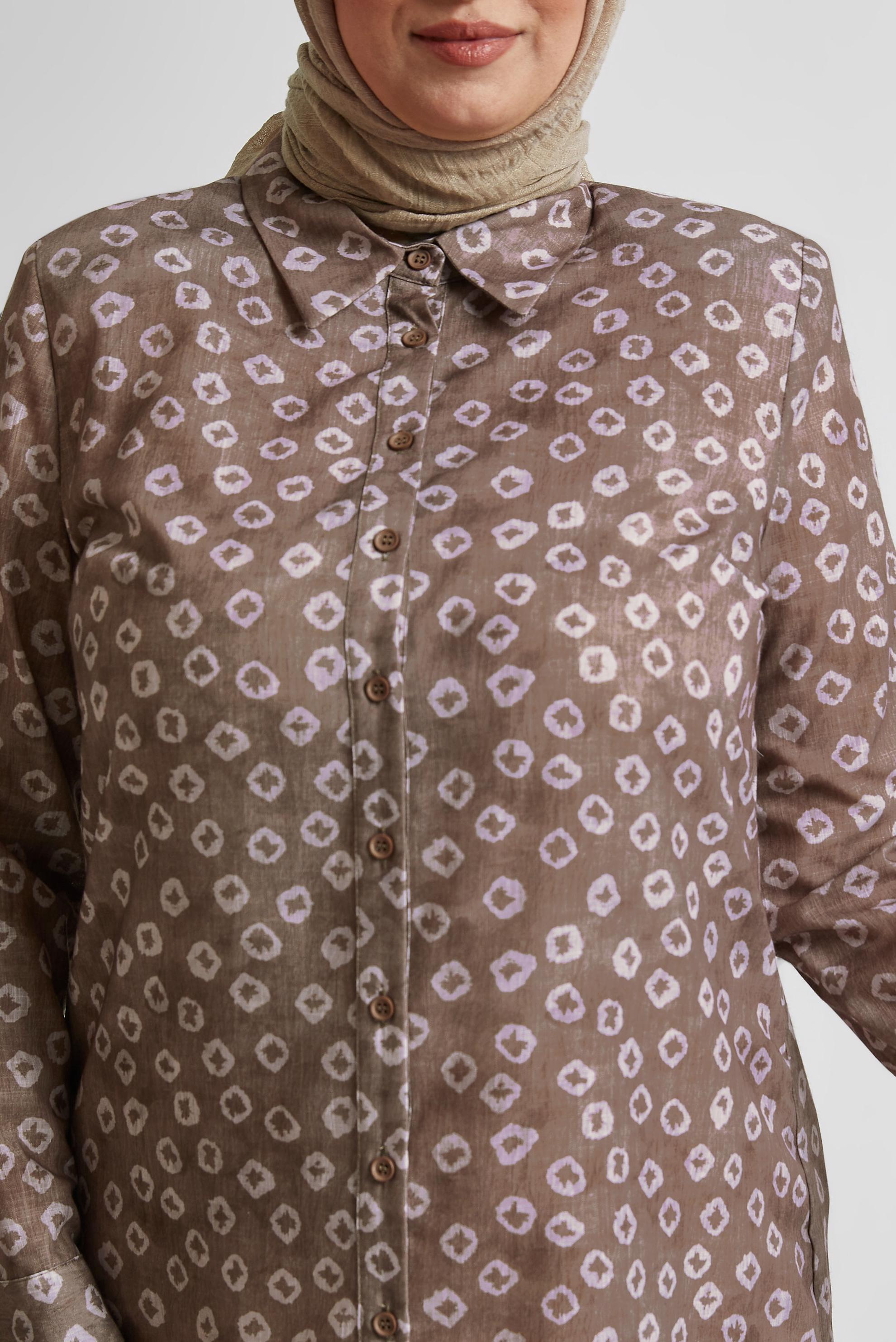 Tesettür giyim VİZON DESENLİ BÜYÜK BEDEN TUNİK 20740