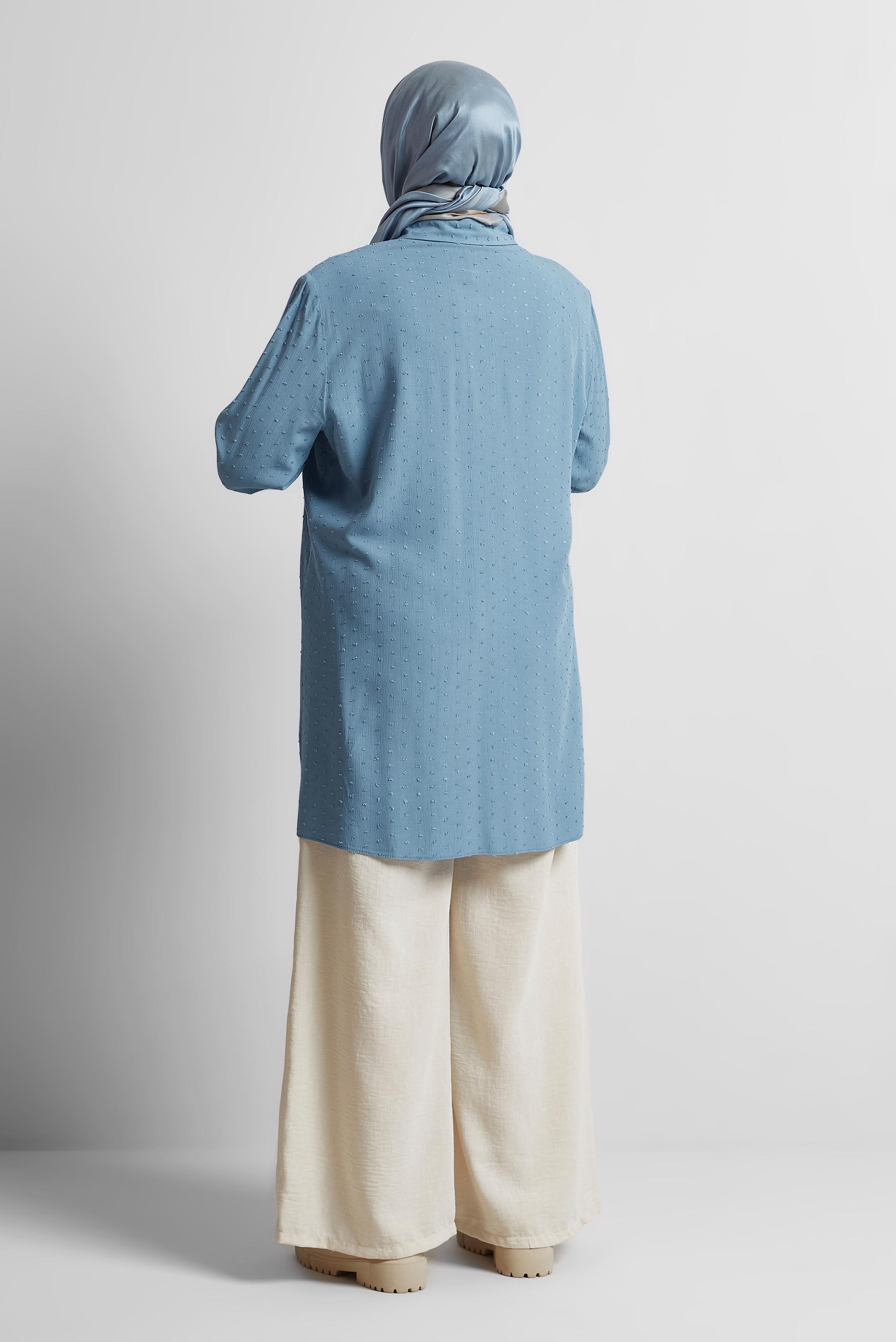 Tesettür giyim MAVİ BÜYÜK BEDEN VİSKON TUNİK 20742