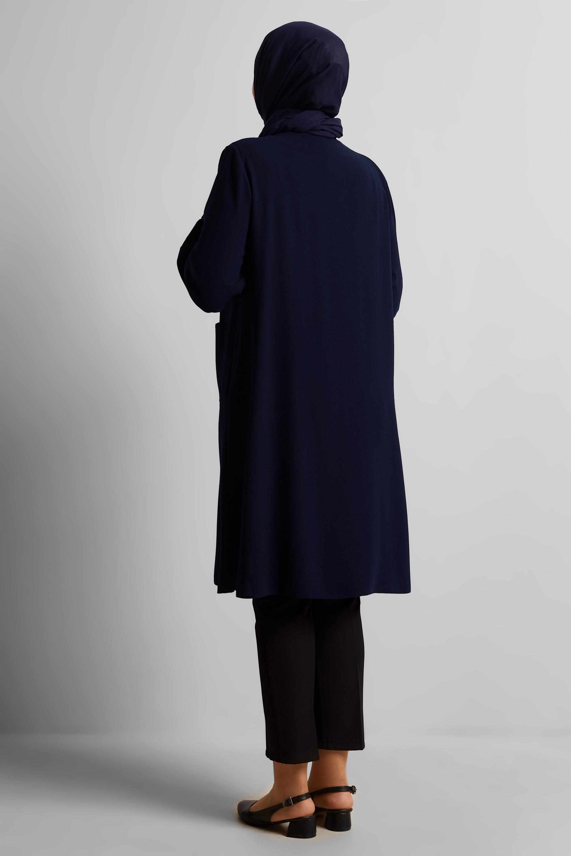 Tesettür giyim LACİVERT KARE DESENLİ BÜYÜK BEDEN TUNİK 20744