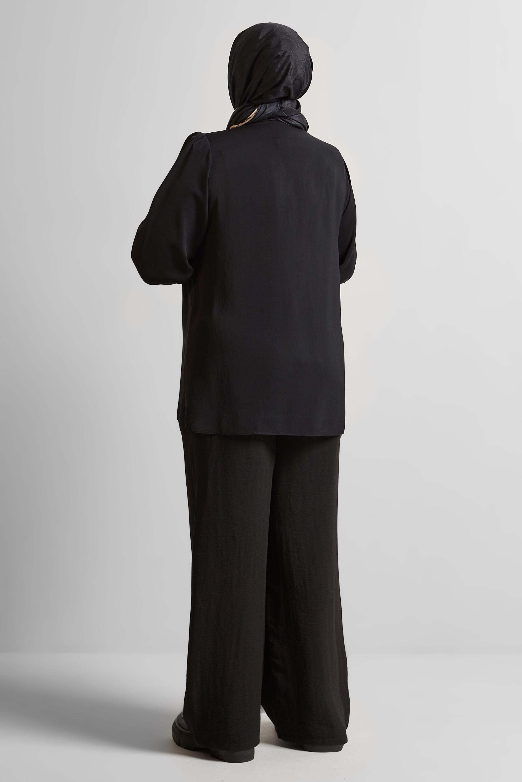 Vêtements hijab NOIR TUNIQUE À COL CHEMISE 20750