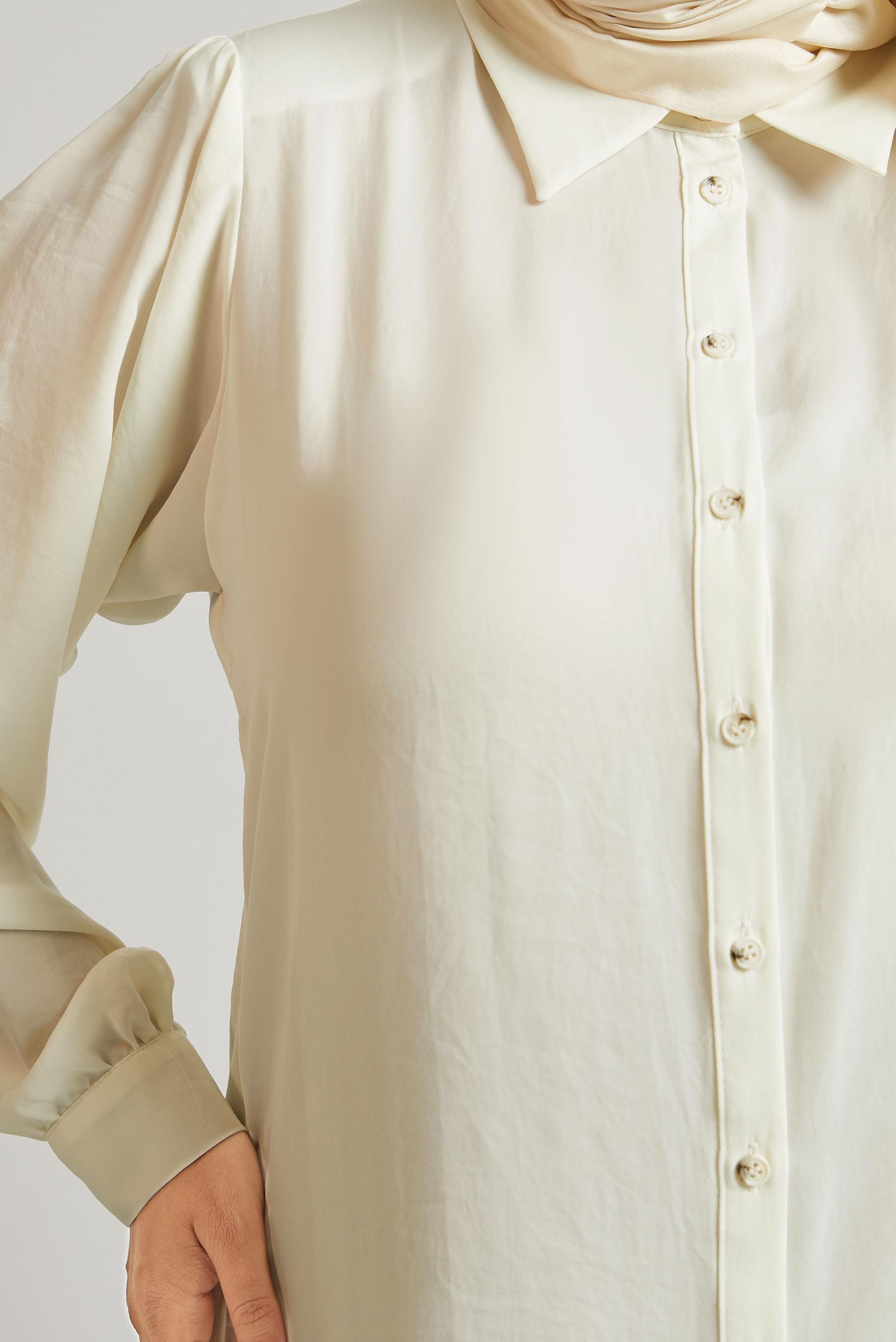 Vêtements hijab BLANC TUNIQUE À COL CHEMISE 20750