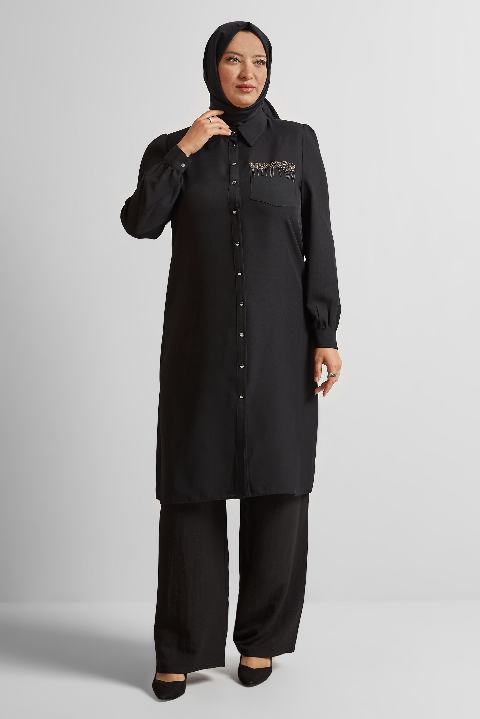 Tesettür giyim SİYAH BÜYÜK BEDEN TUNİK 20751