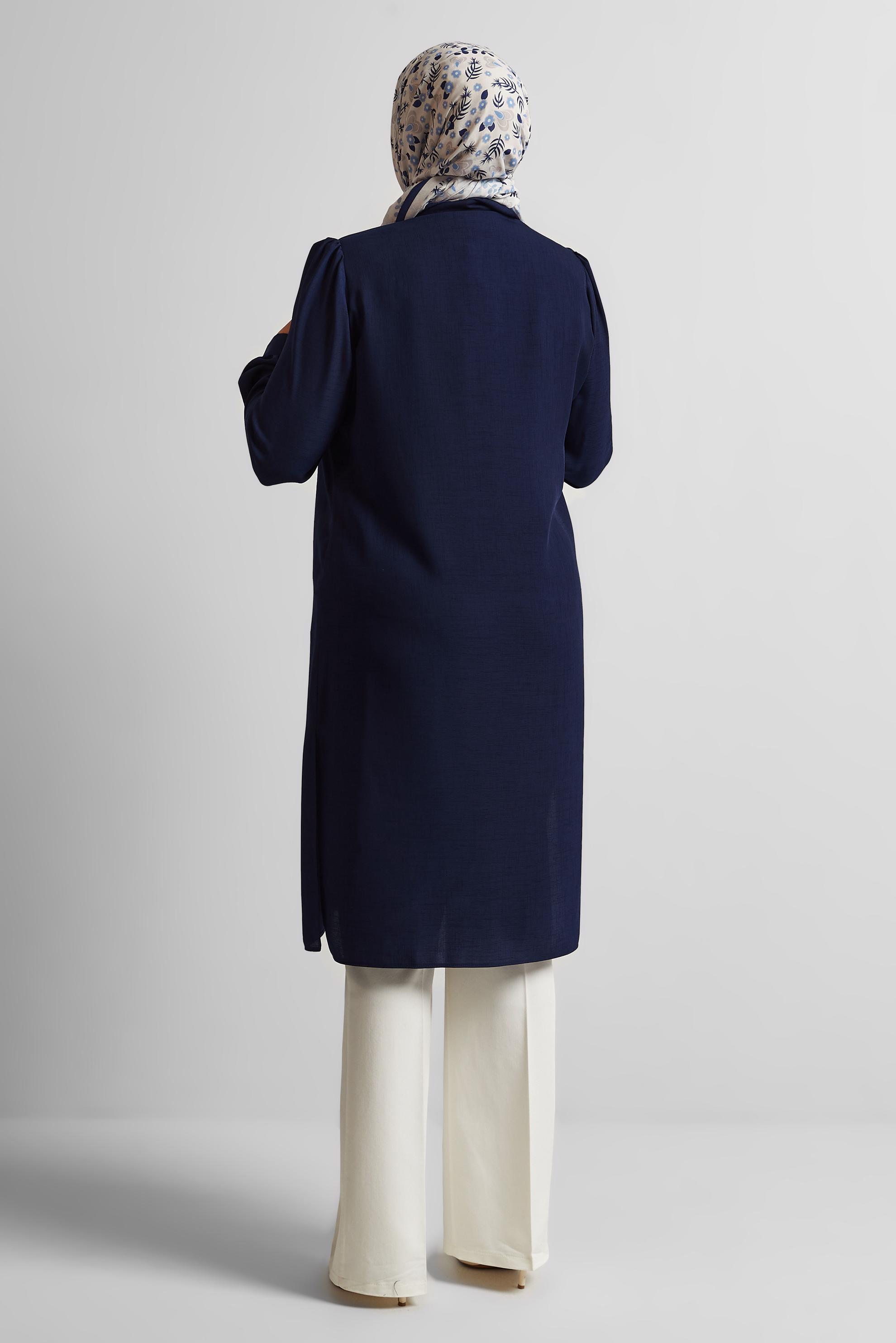 Tesettür giyim LACİVERT BÜYÜK BEDEN TUNİK 20751