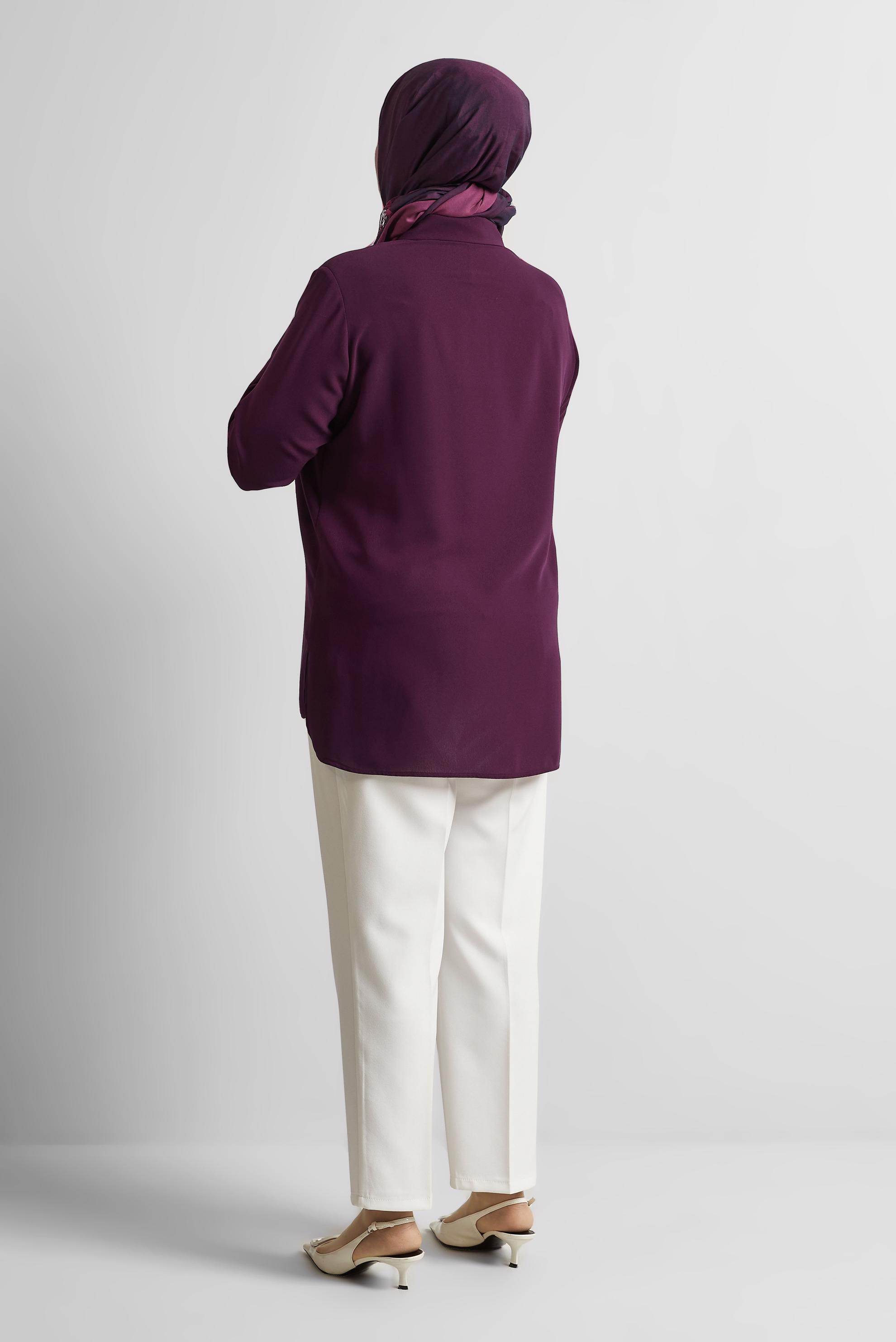 Tesettür giyim MÜRDÜM BÜYÜK BEDEN BROŞ DETAYLI TUNİK 20752