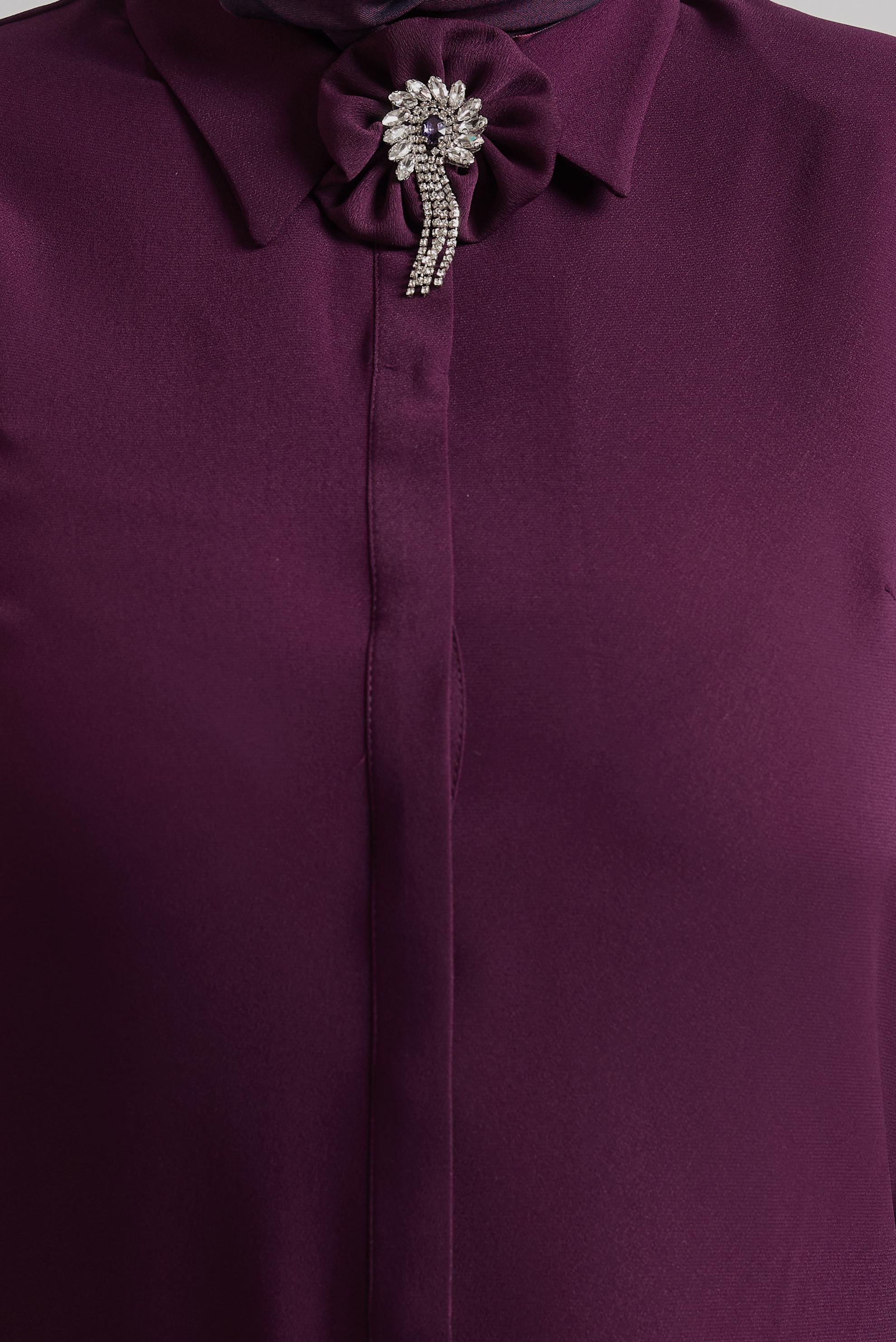 Tesettür giyim MÜRDÜM BÜYÜK BEDEN BROŞ DETAYLI TUNİK 20752