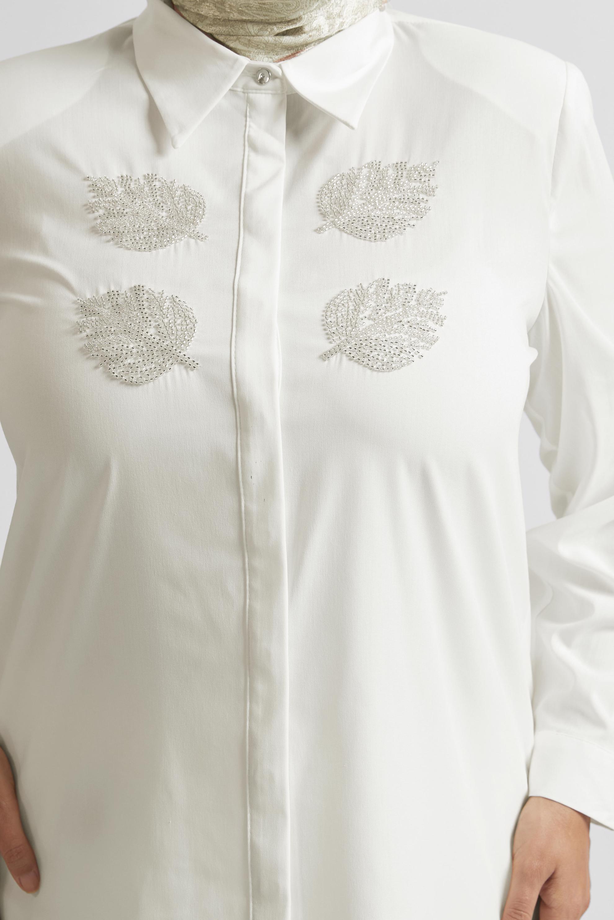 Tesettür giyim BEYAZ BÜYÜK BEDEN TUNİK 20758