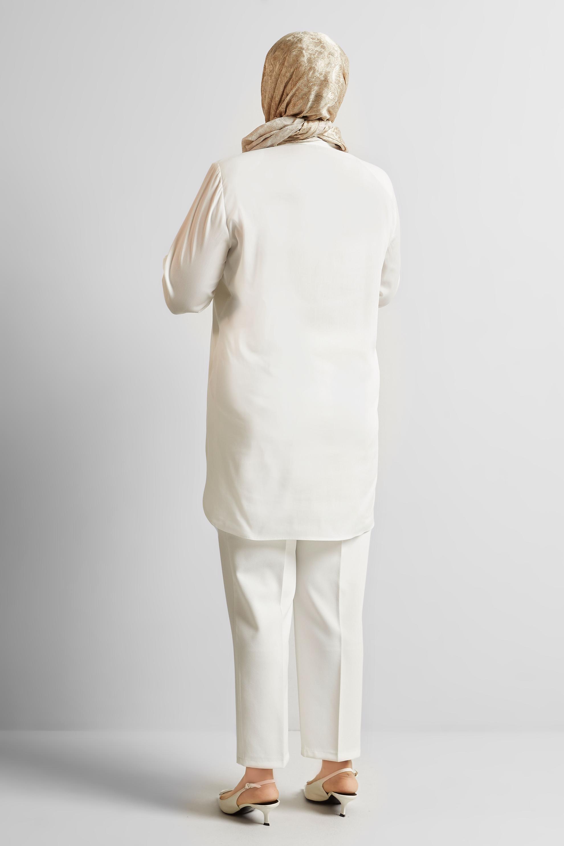 Vêtements hijab BLANC TUNIQUE BRODÉE 20760