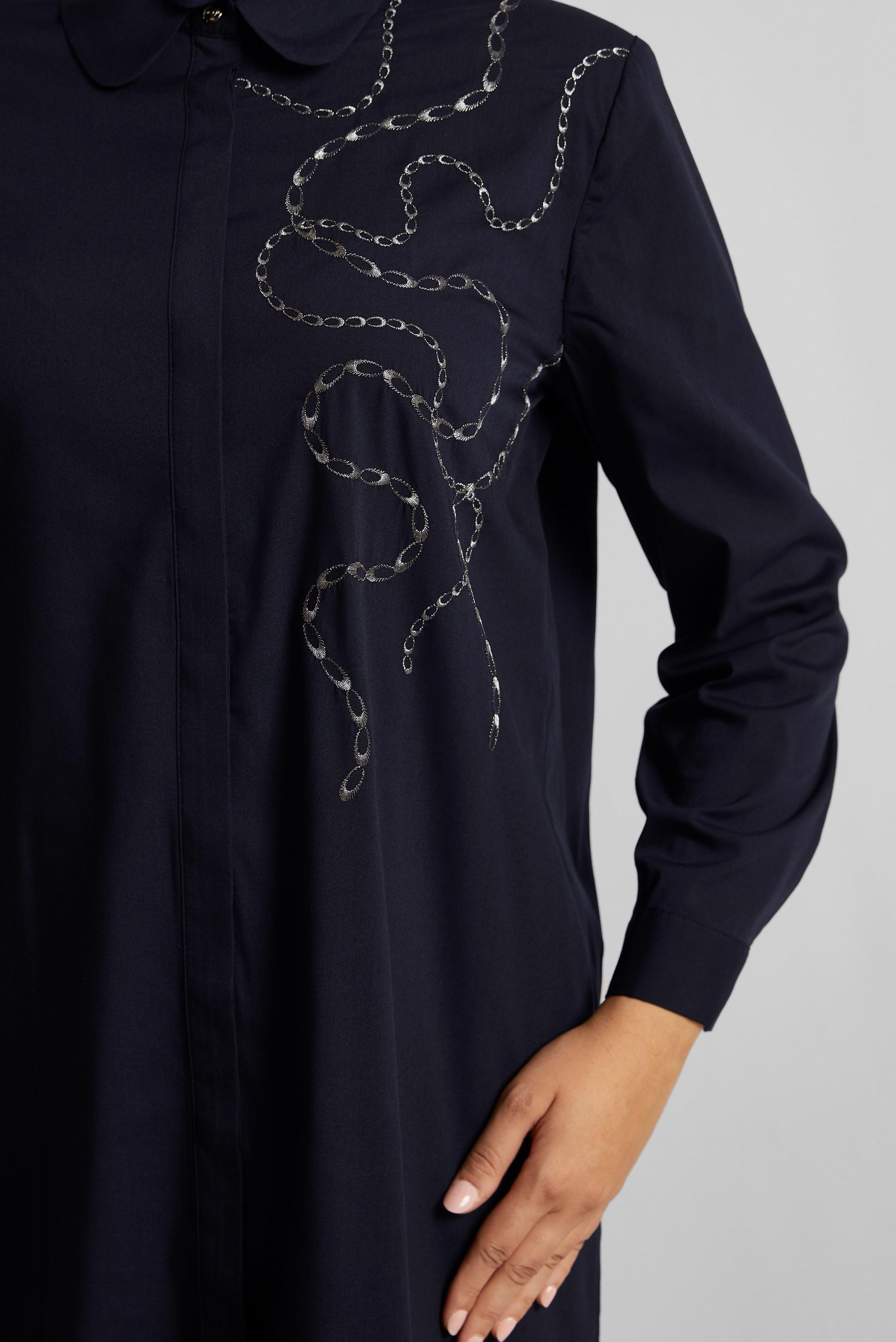 Hijab clothing NAVY BLUE EMBROIDERED TUNIC 20760