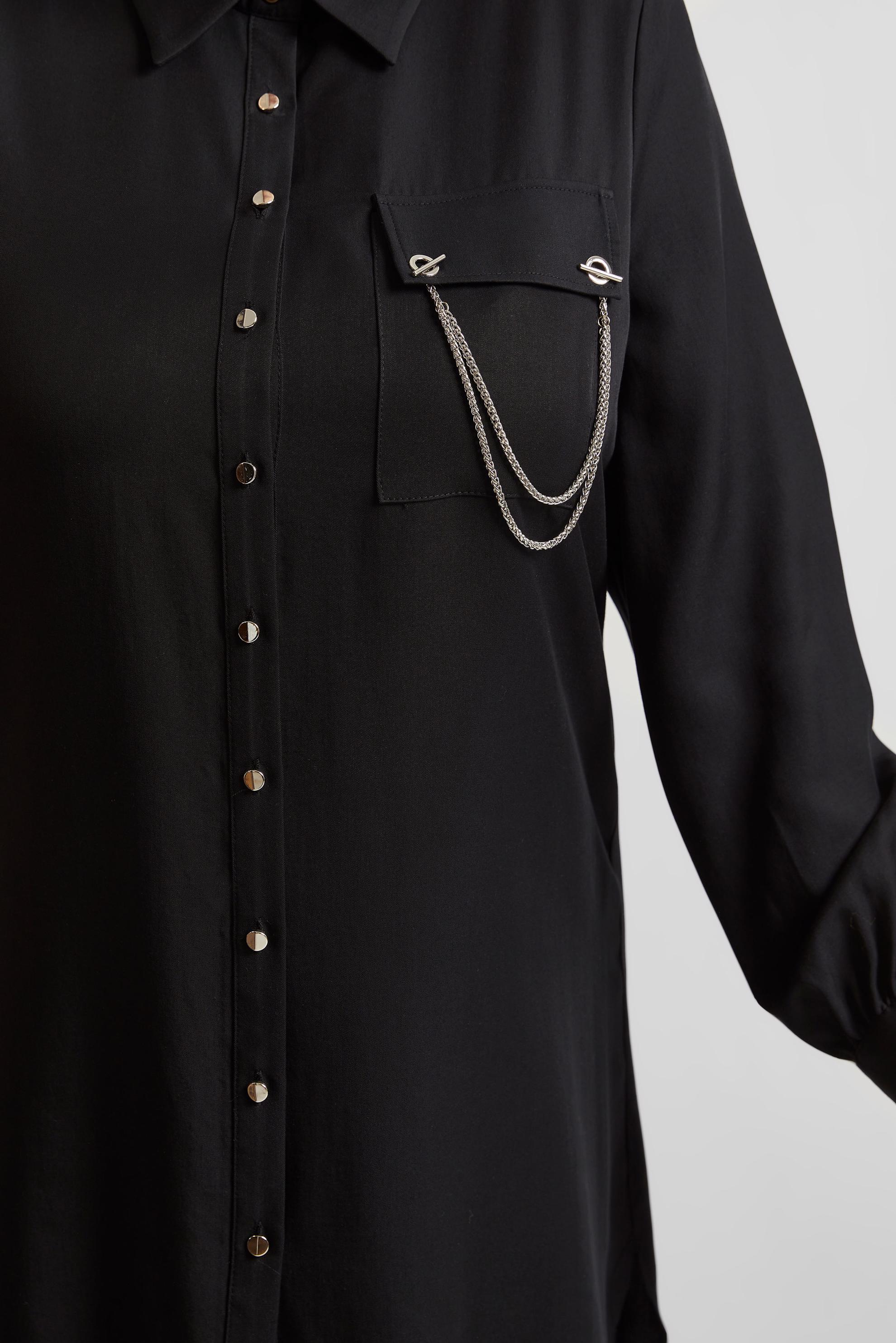 Tesettür giyim SİYAH ZİNCİR DETAYLI BÜYÜK BEDEN TUNİK 20761