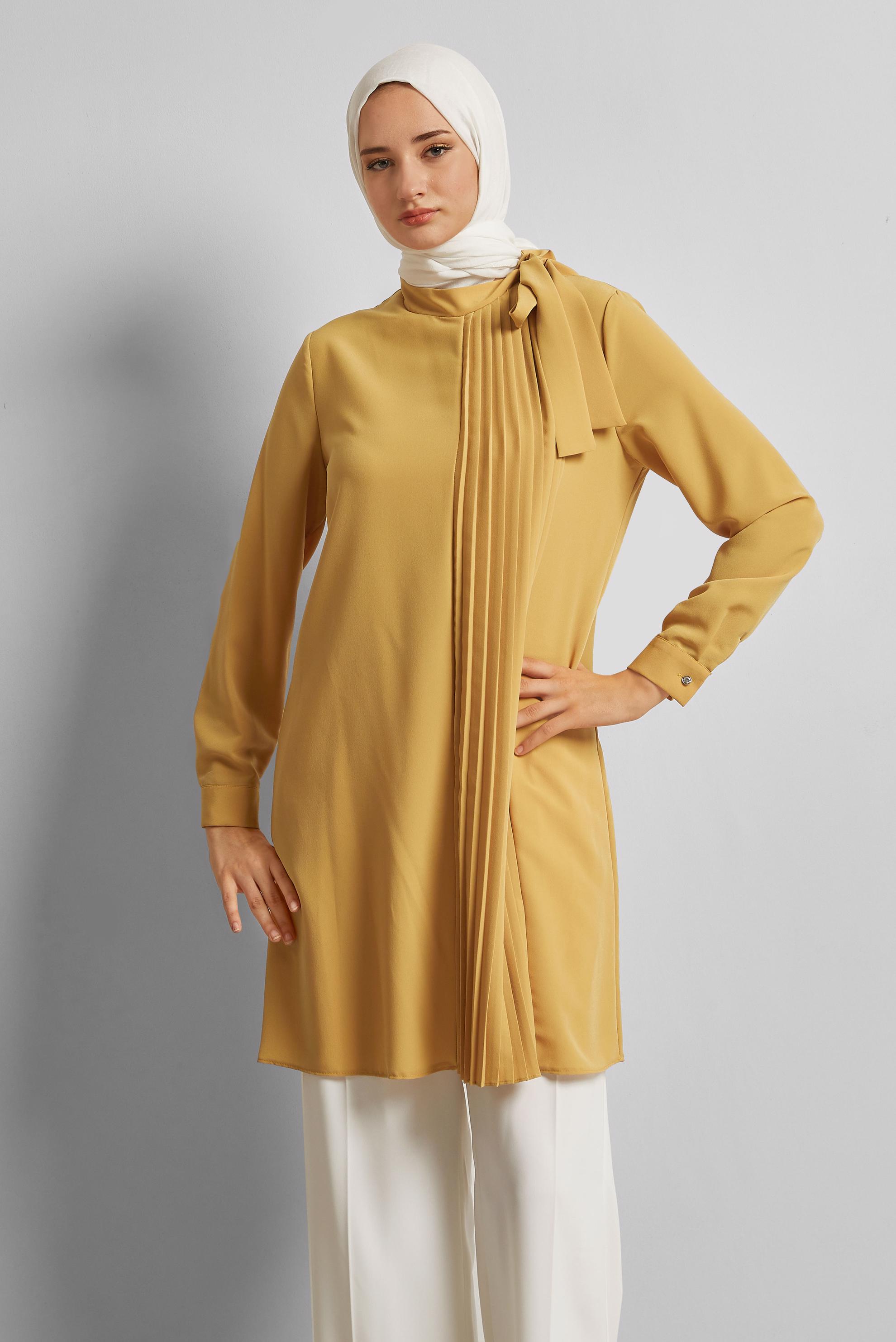 Tesettür giyim ALTIN BAĞLAMA DETAYLI TUNİK 44223